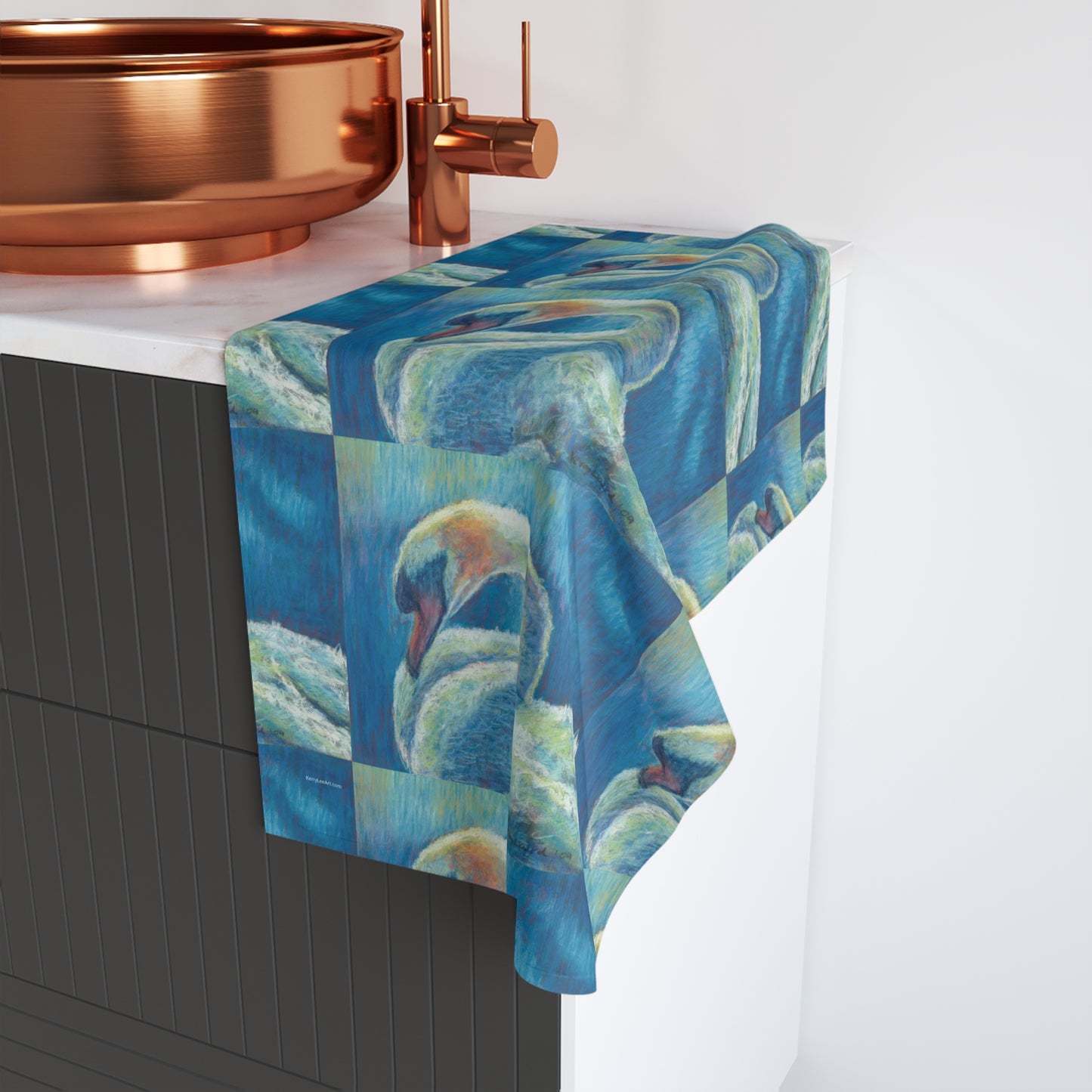 Serenity Swan Hand Towel / Tea Towel