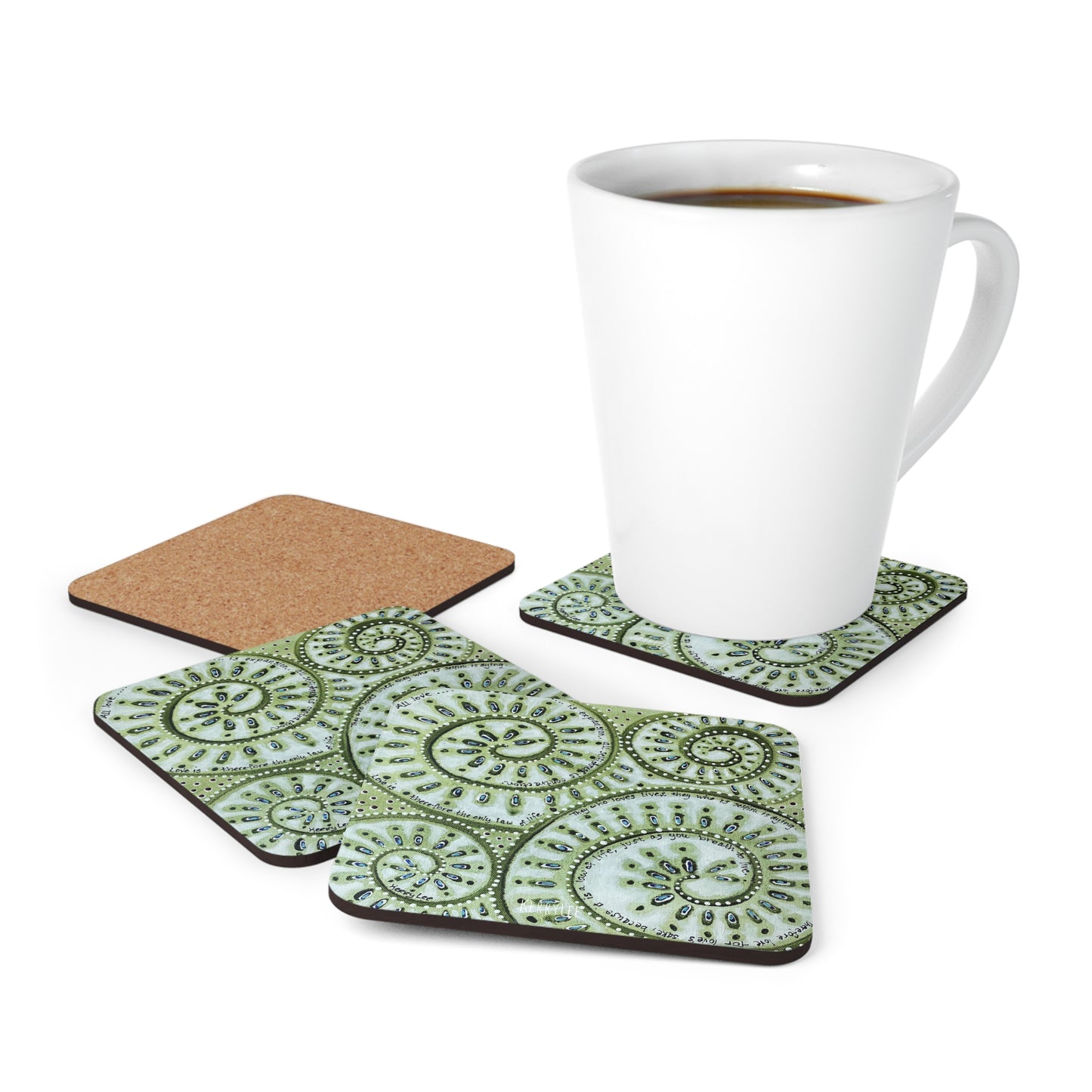 "Love For Love's Sake" - Corkwood Coaster Set