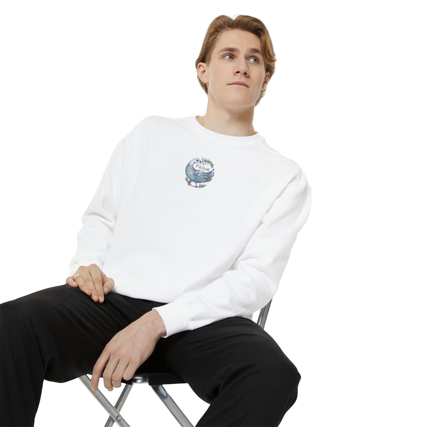 "Peace Dove" Garment-Dyed Sweatshirt