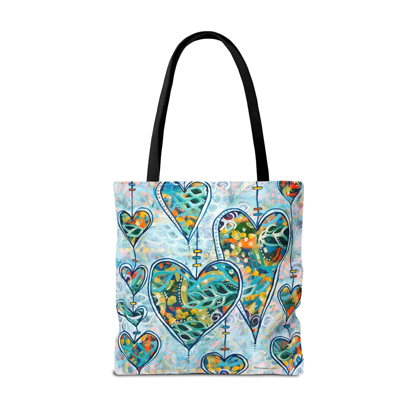 "Botanical Whimsy Hearts" Printed Tote Bag