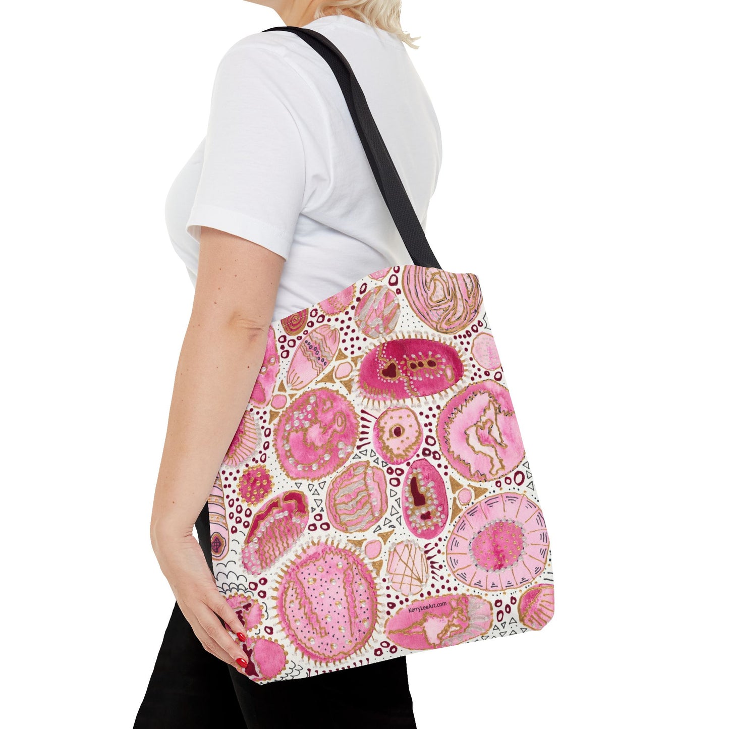 "Bliss Bubbles in Pink" Printed Tote Bag