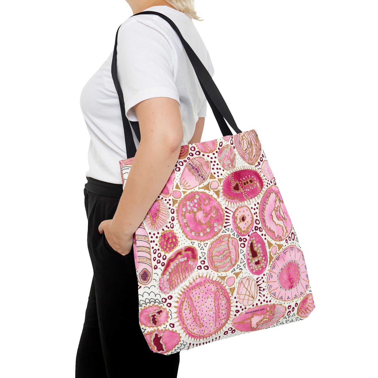 "Bliss Bubbles in Pink" Printed Tote Bag