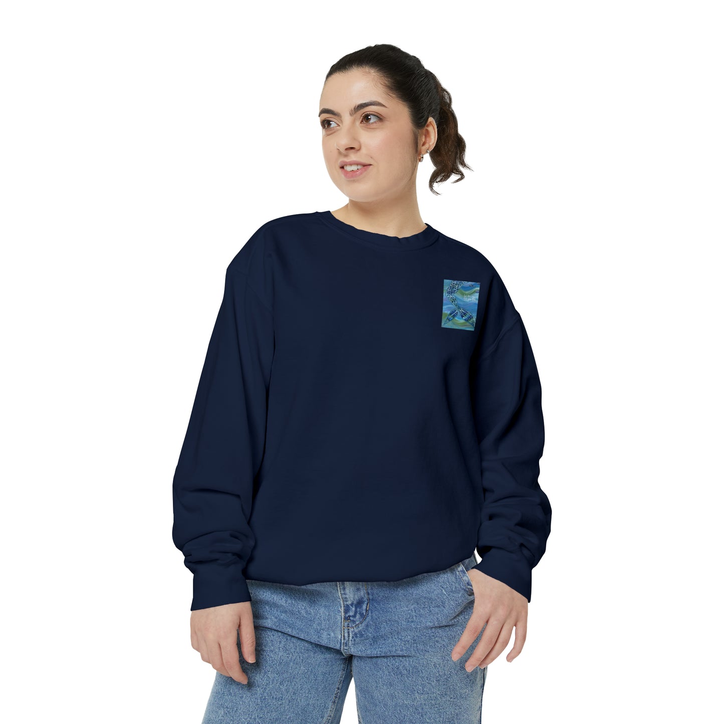 "Let the Sea Set You Free" Mermaid Garment-Dyed Sweatshirt