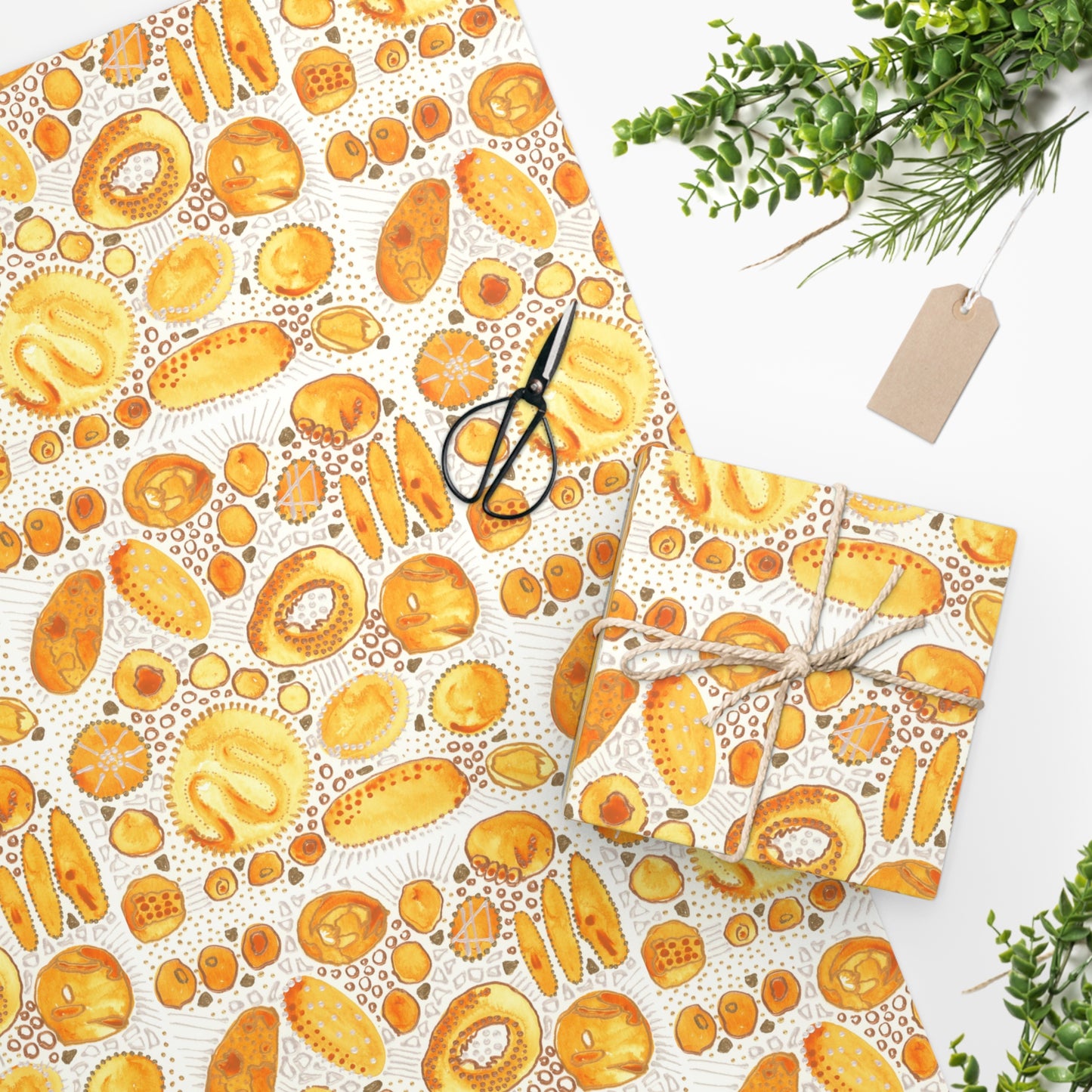 Wrapping Paper - "Yellow Bliss Bubbles"