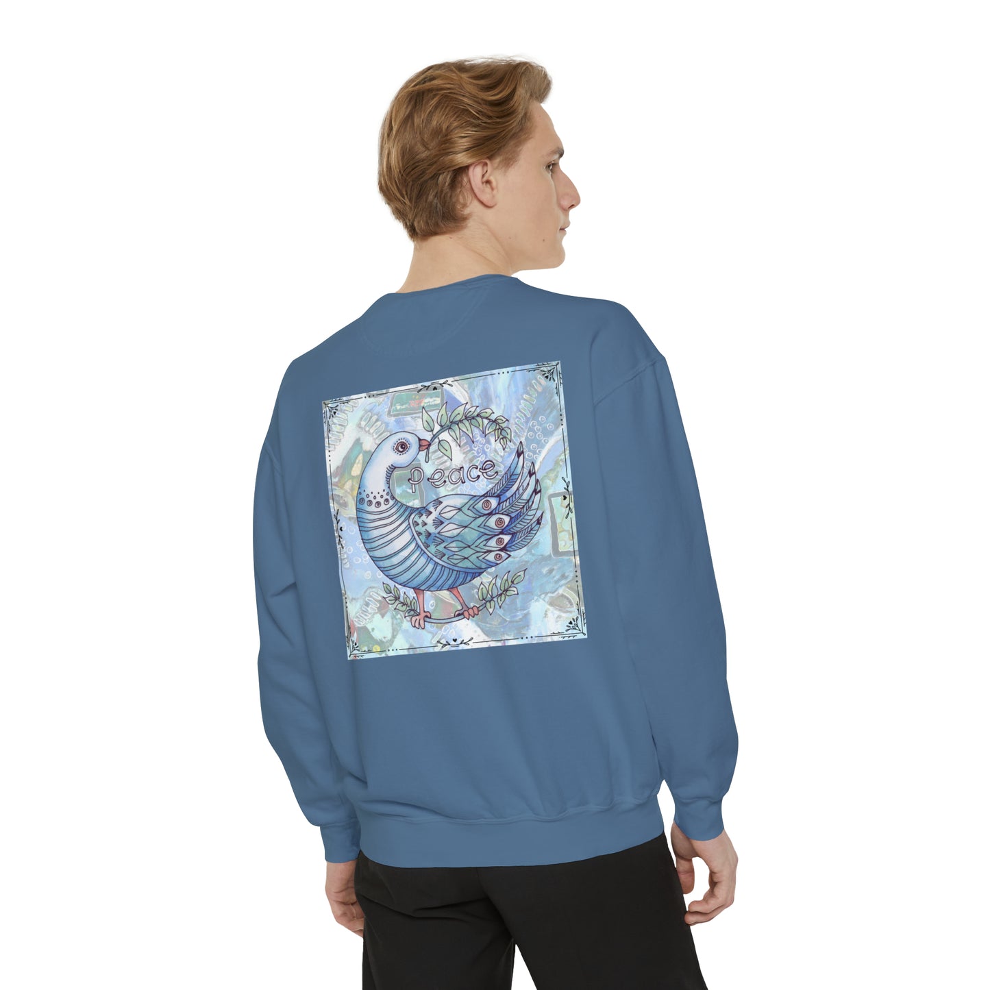 "Peace Dove" Garment-Dyed Sweatshirt