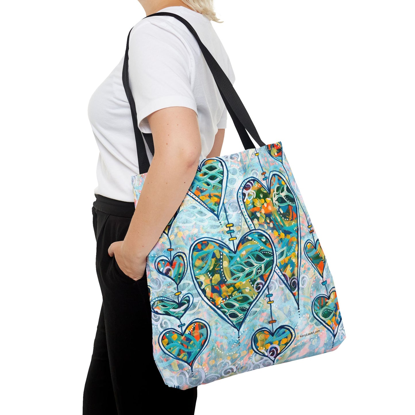 "Botanical Whimsy Hearts" Printed Tote Bag
