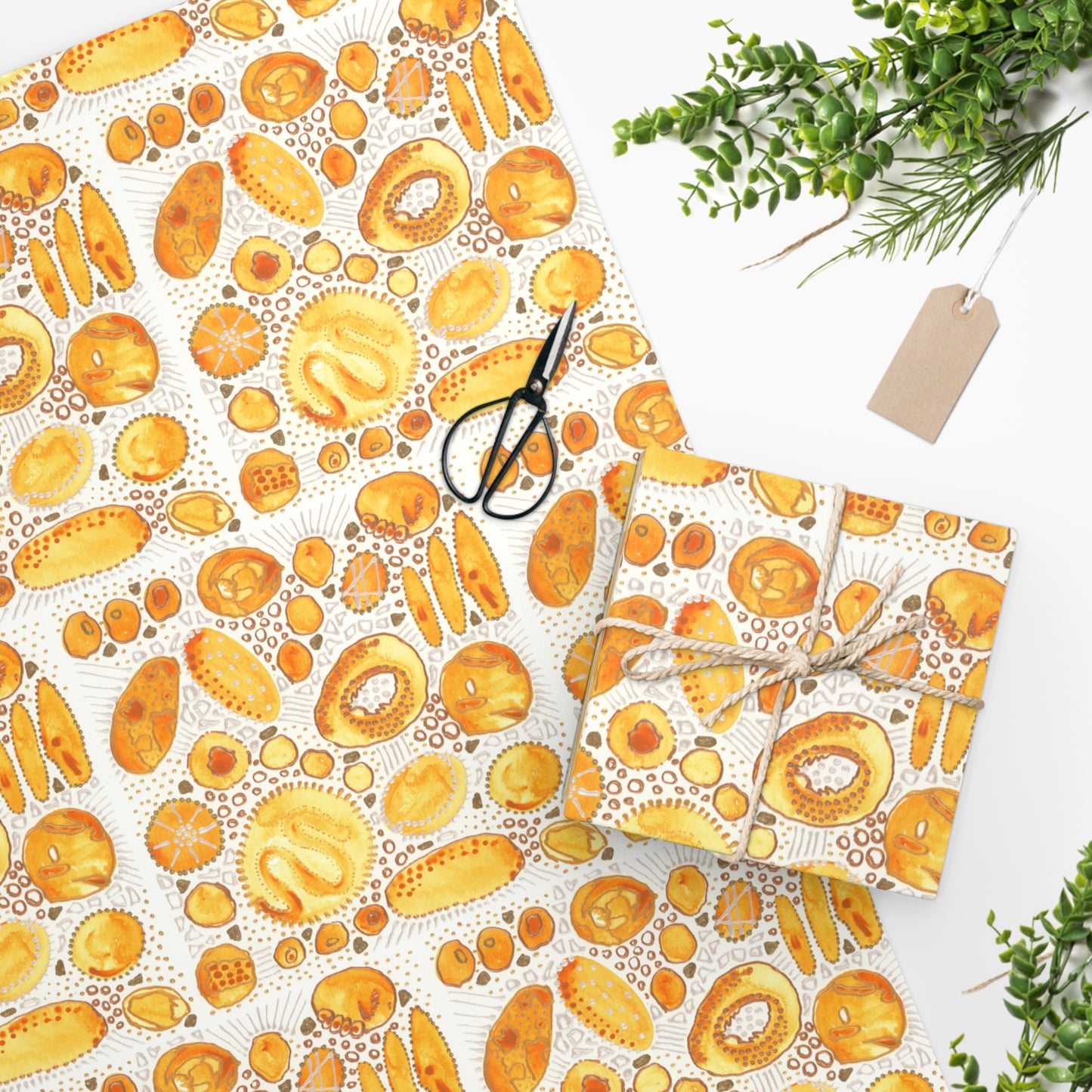 Wrapping Paper - "Yellow Bliss Bubbles"