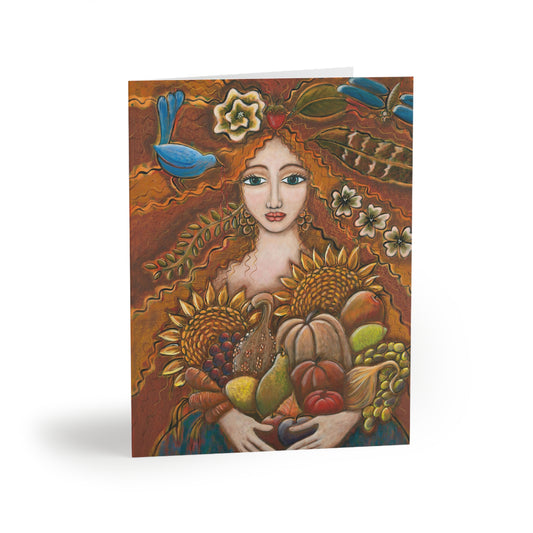"She Harvests Abundance" Blank Greeting Cards