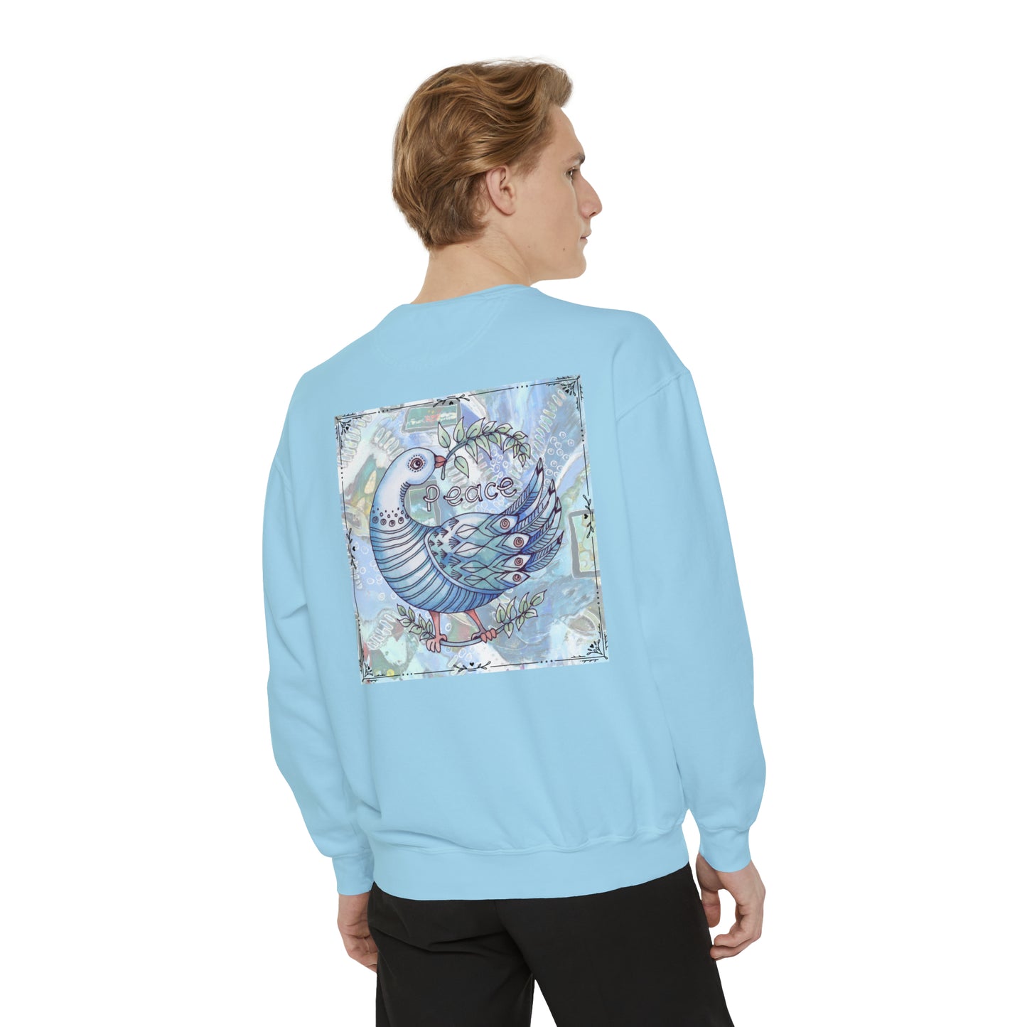 "Peace Dove" Garment-Dyed Sweatshirt