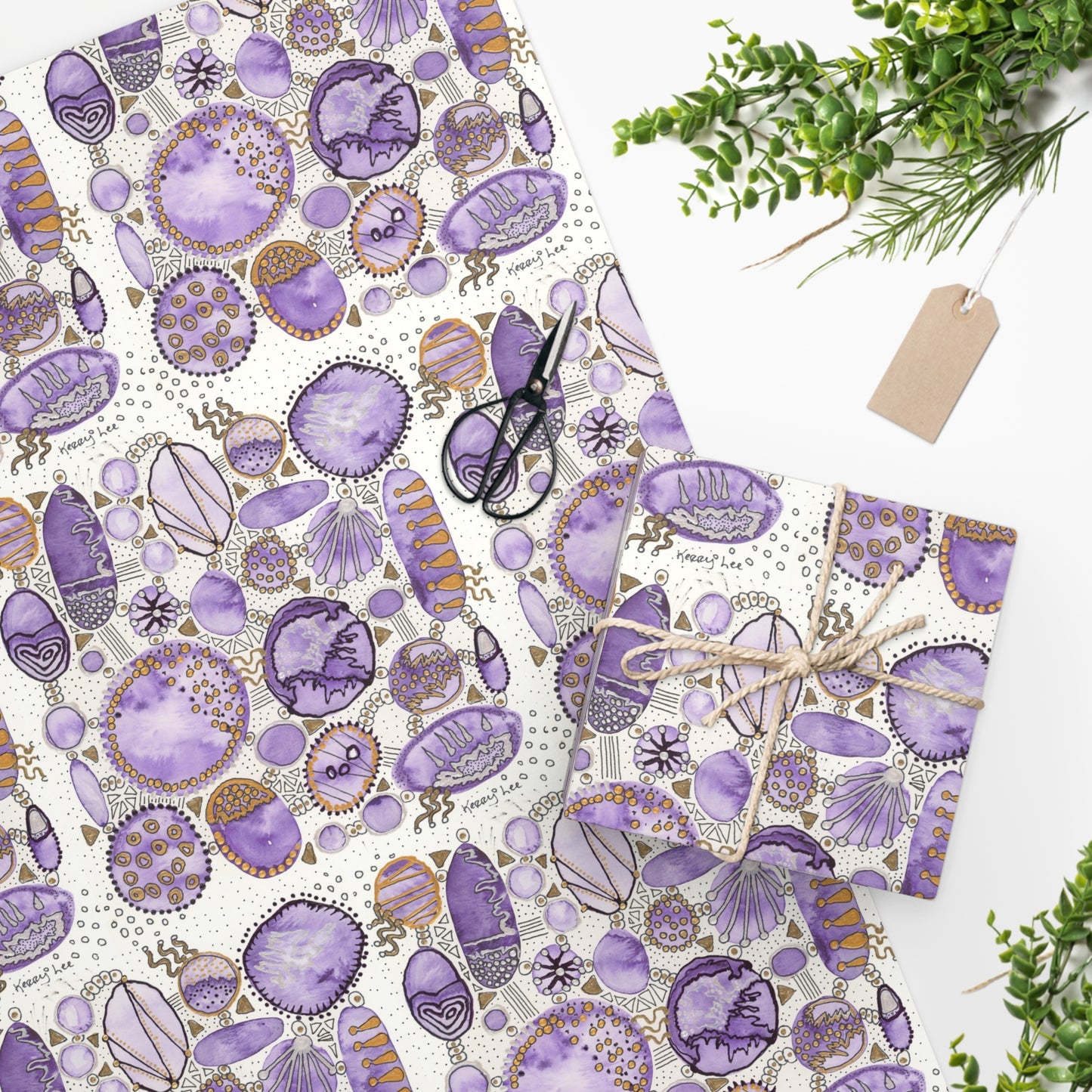 Wrapping Paper - "Purple Bliss Bubbles"