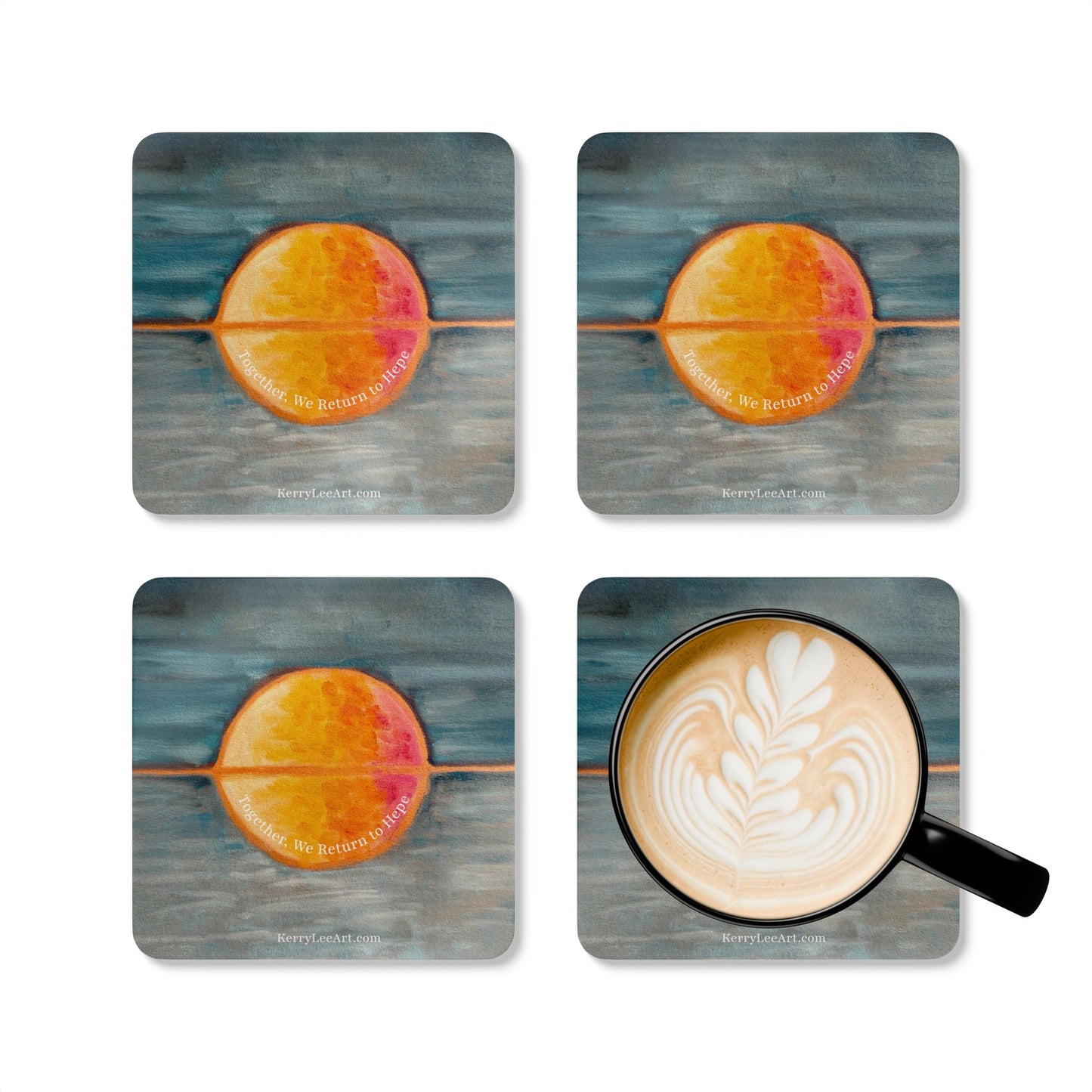 "Together, We Return to Grace" Corkwood Coaster Set