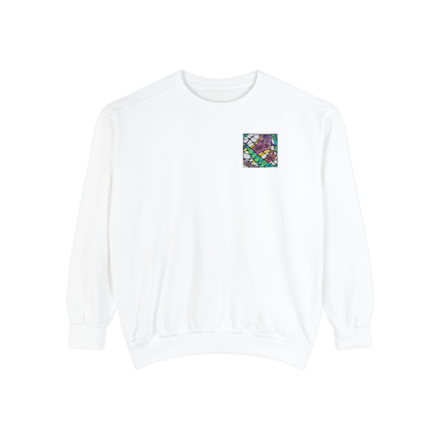 Zen Flowers ~ Groovy, Women Garment-Dyed Sweatshirt
