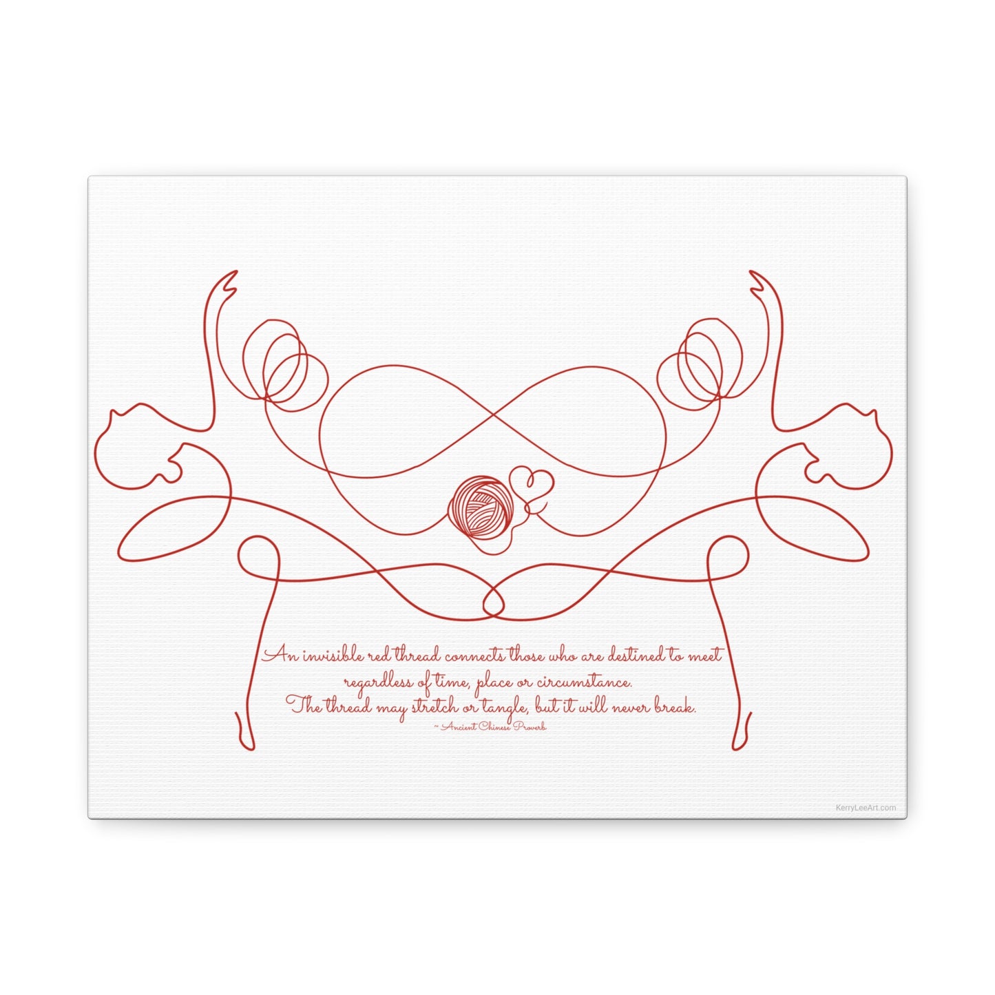 Red Thread Dancing Women Canvas, Gallery Wrap