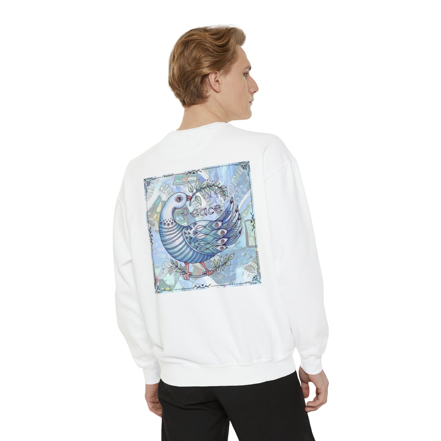 "Peace Dove" Garment-Dyed Sweatshirt