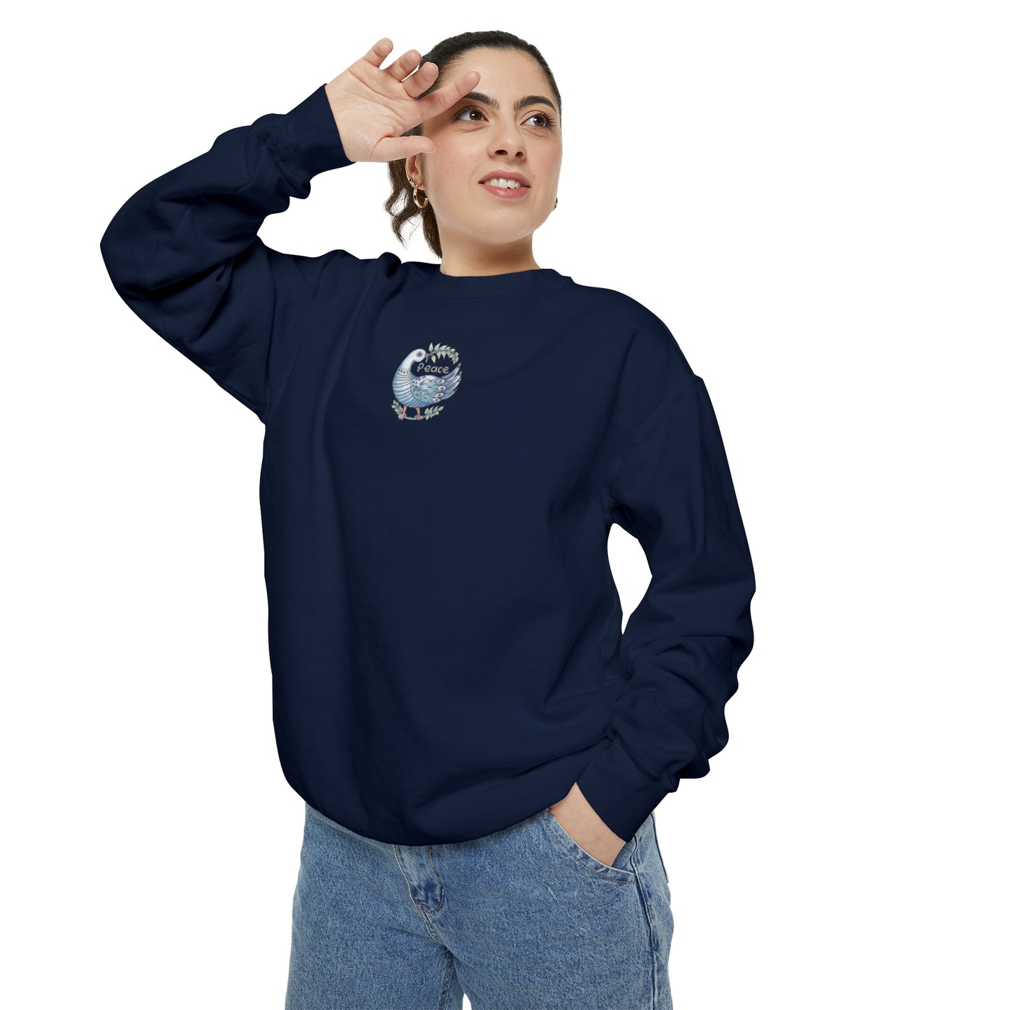 "Peace Dove" Garment-Dyed Sweatshirt