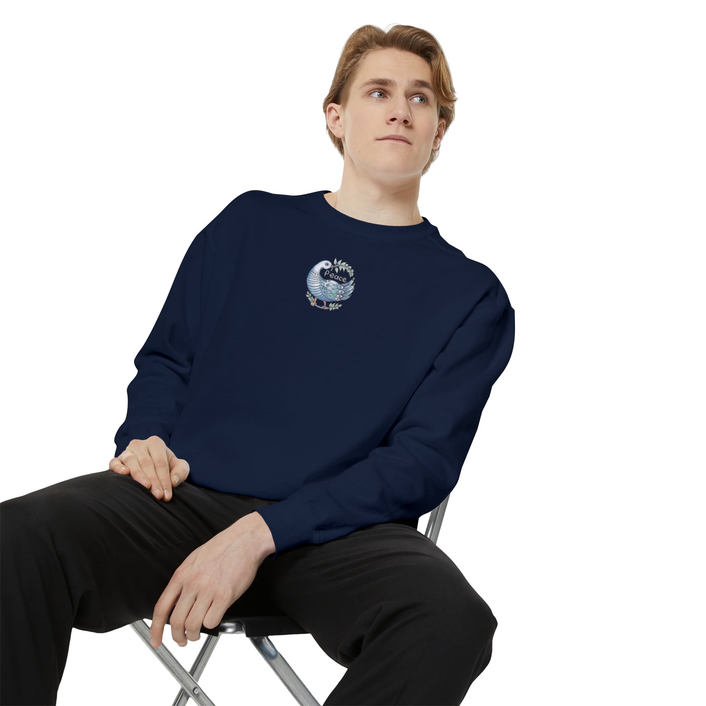 "Peace Dove" Garment-Dyed Sweatshirt