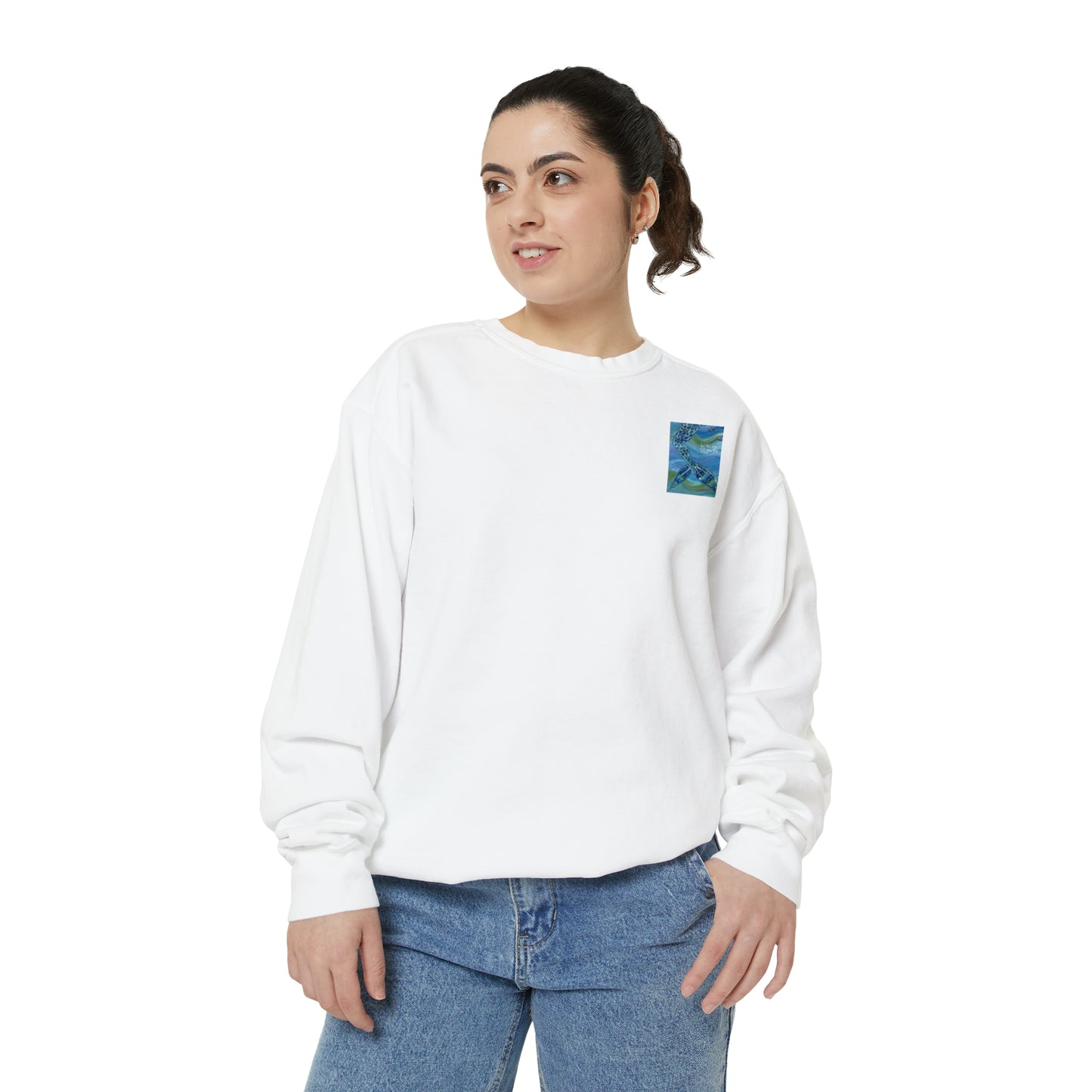 "Let the Sea Set You Free" Mermaid Garment-Dyed Sweatshirt