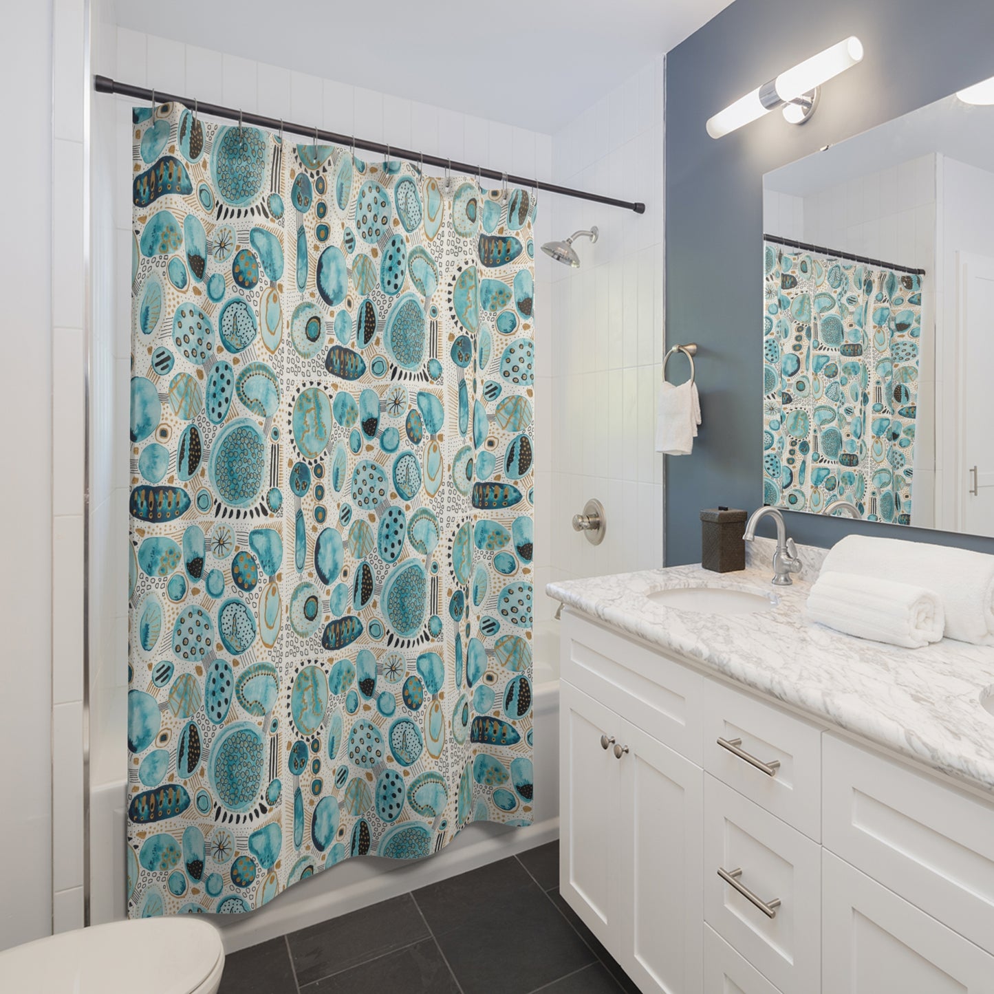 Shower Curtain - Aqua Bliss Bubbles