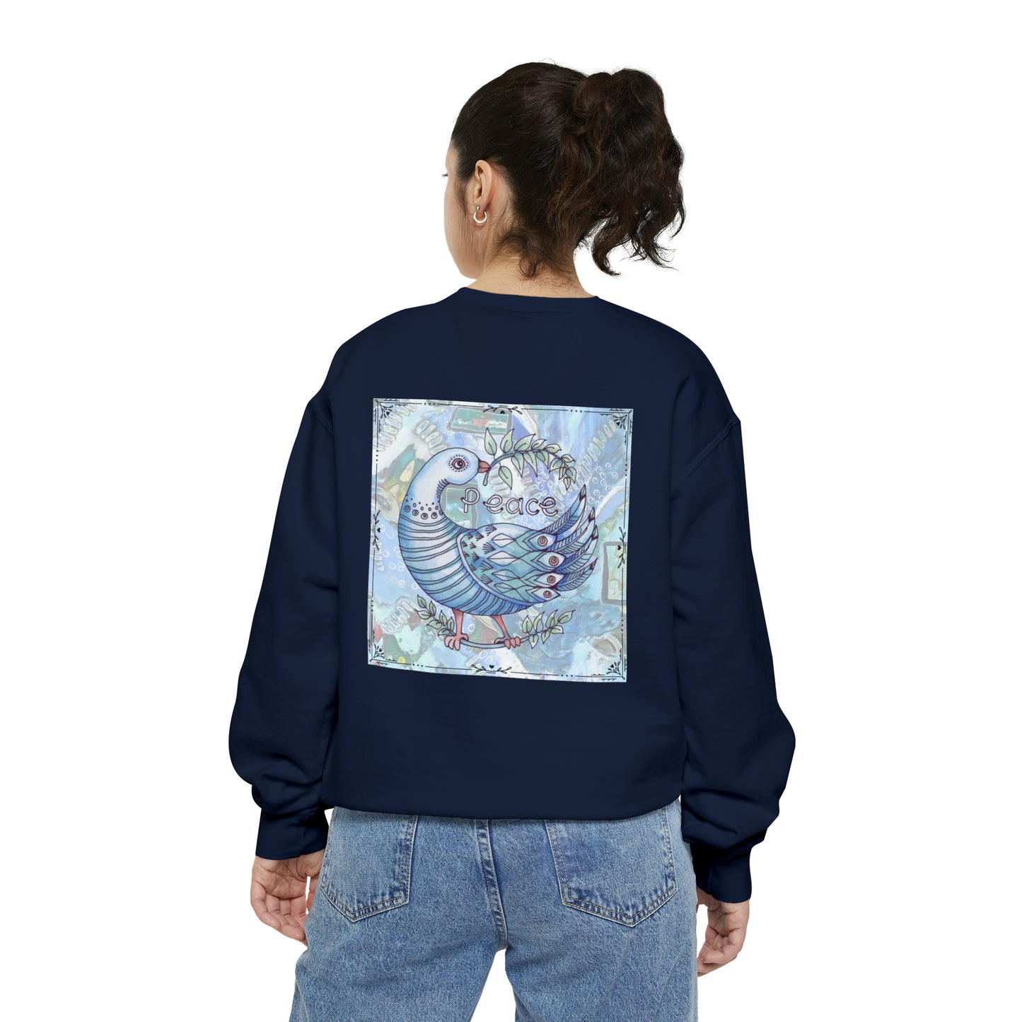 "Peace Dove" Garment-Dyed Sweatshirt