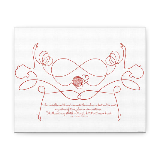 Red Thread Dancing Women Canvas, Gallery Wrap