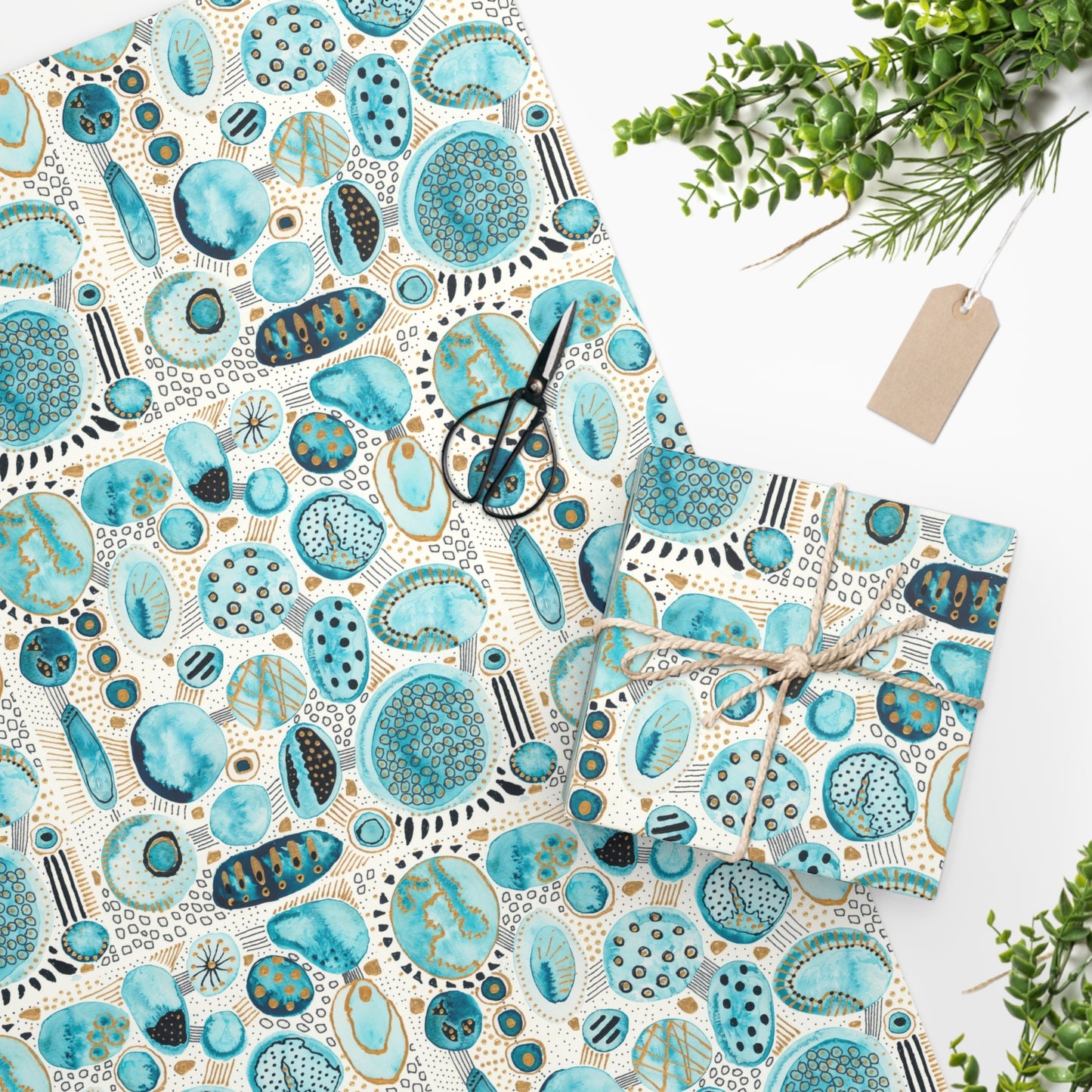 Wrapping Paper - :Aqua Bliss Bubbles"