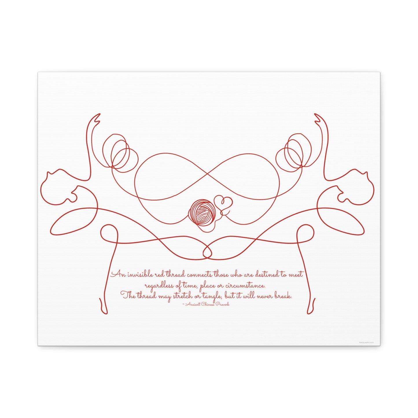 Red Thread Dancing Women Canvas, Gallery Wrap