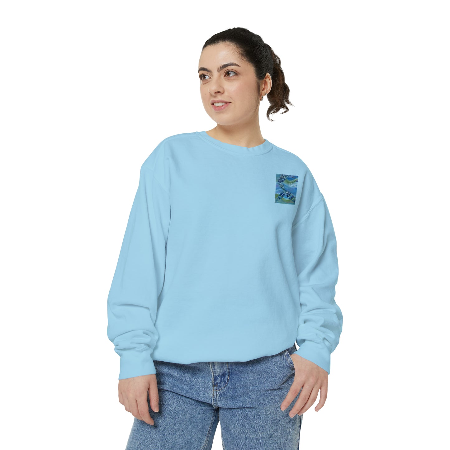 "Let the Sea Set You Free" Mermaid Garment-Dyed Sweatshirt