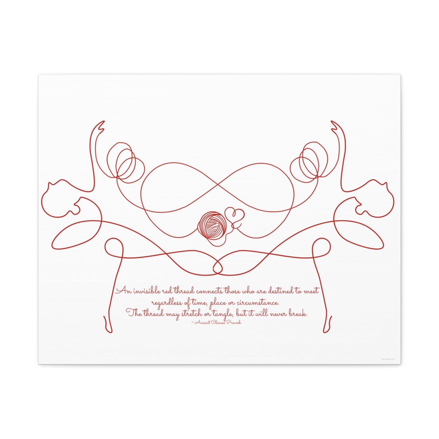 Red Thread Dancing Women Canvas, Gallery Wrap