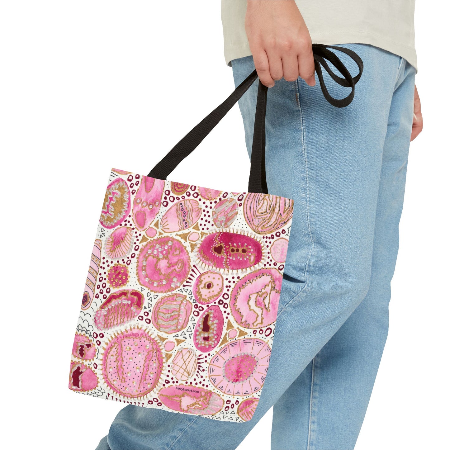 "Bliss Bubbles in Pink" Printed Tote Bag