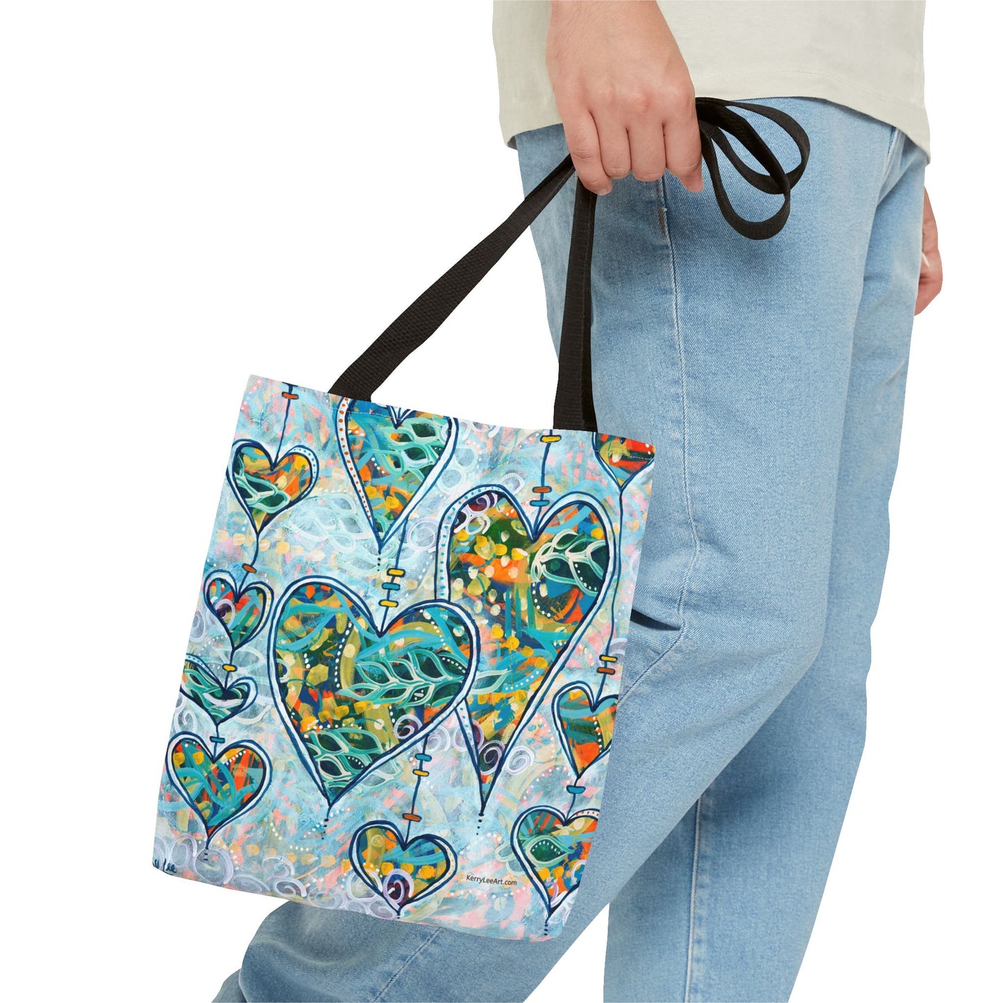 "Botanical Whimsy Hearts" Printed Tote Bag