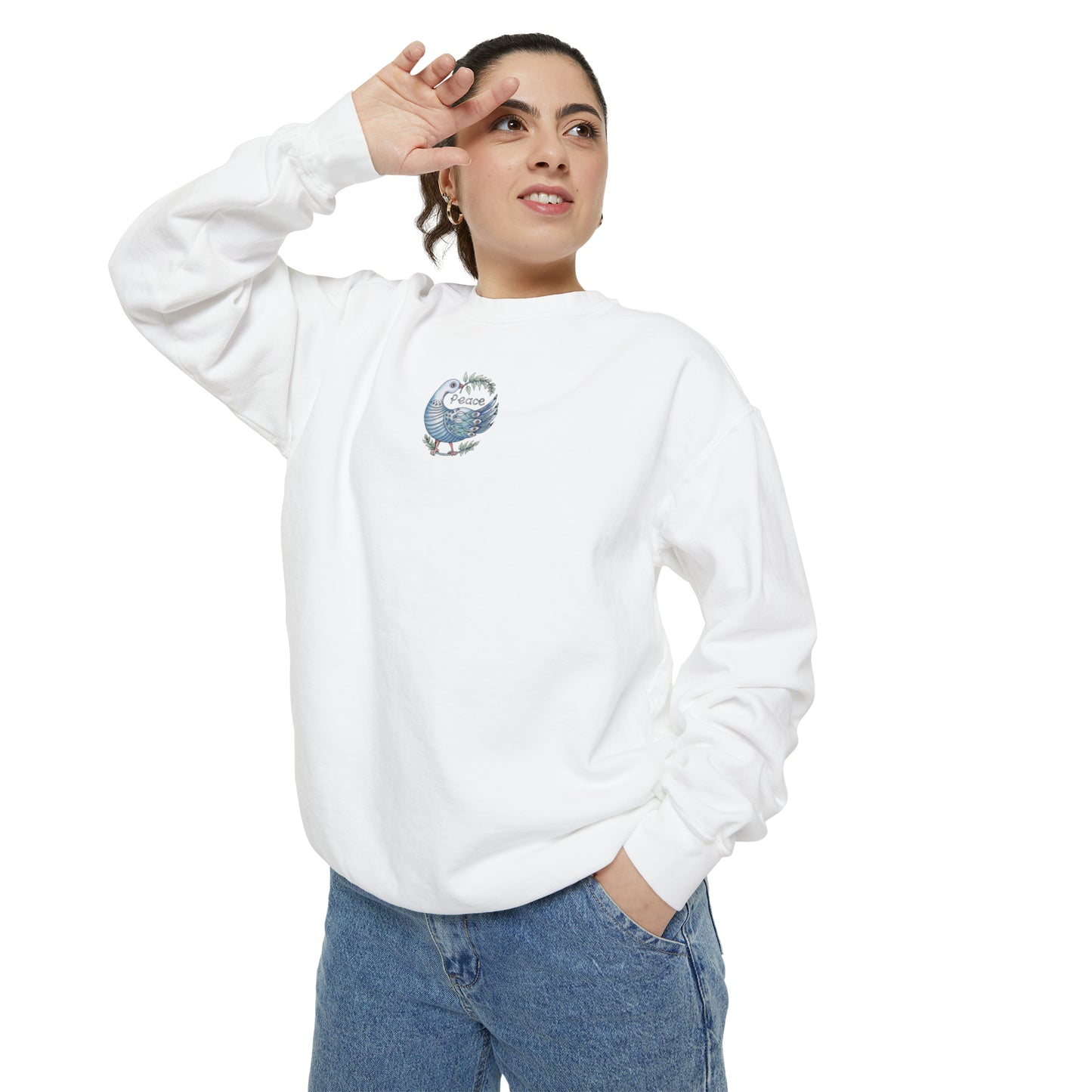 "Peace Dove" Garment-Dyed Sweatshirt