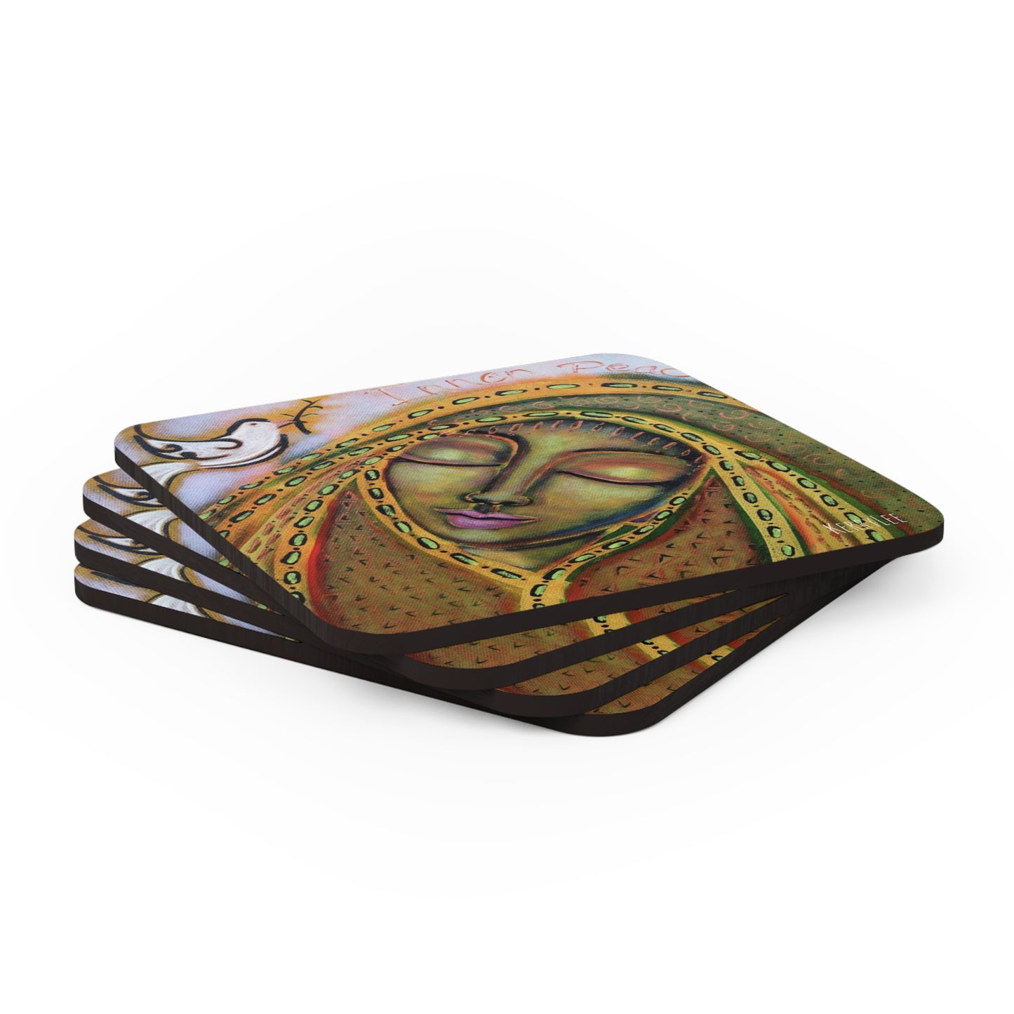 "Inner Peace" - Corkwood Coaster Set