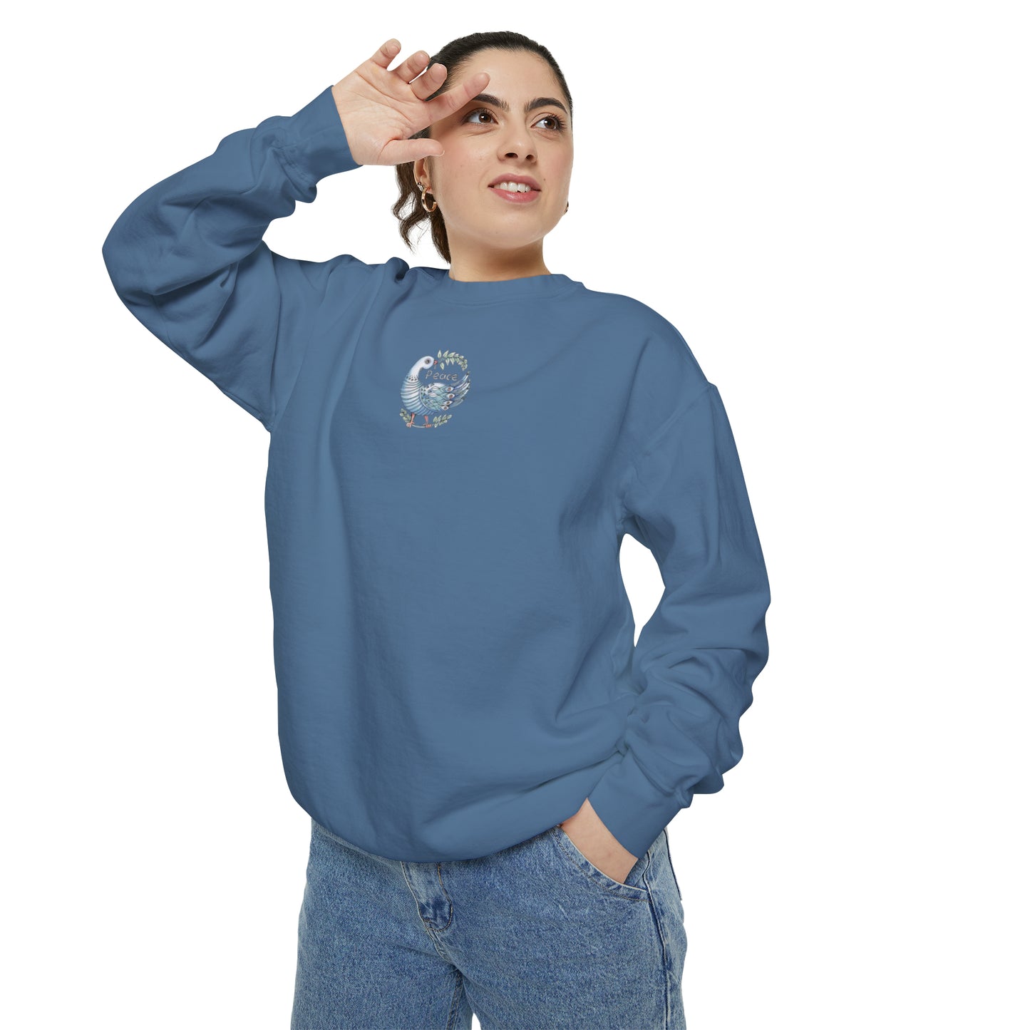 "Peace Dove" Garment-Dyed Sweatshirt