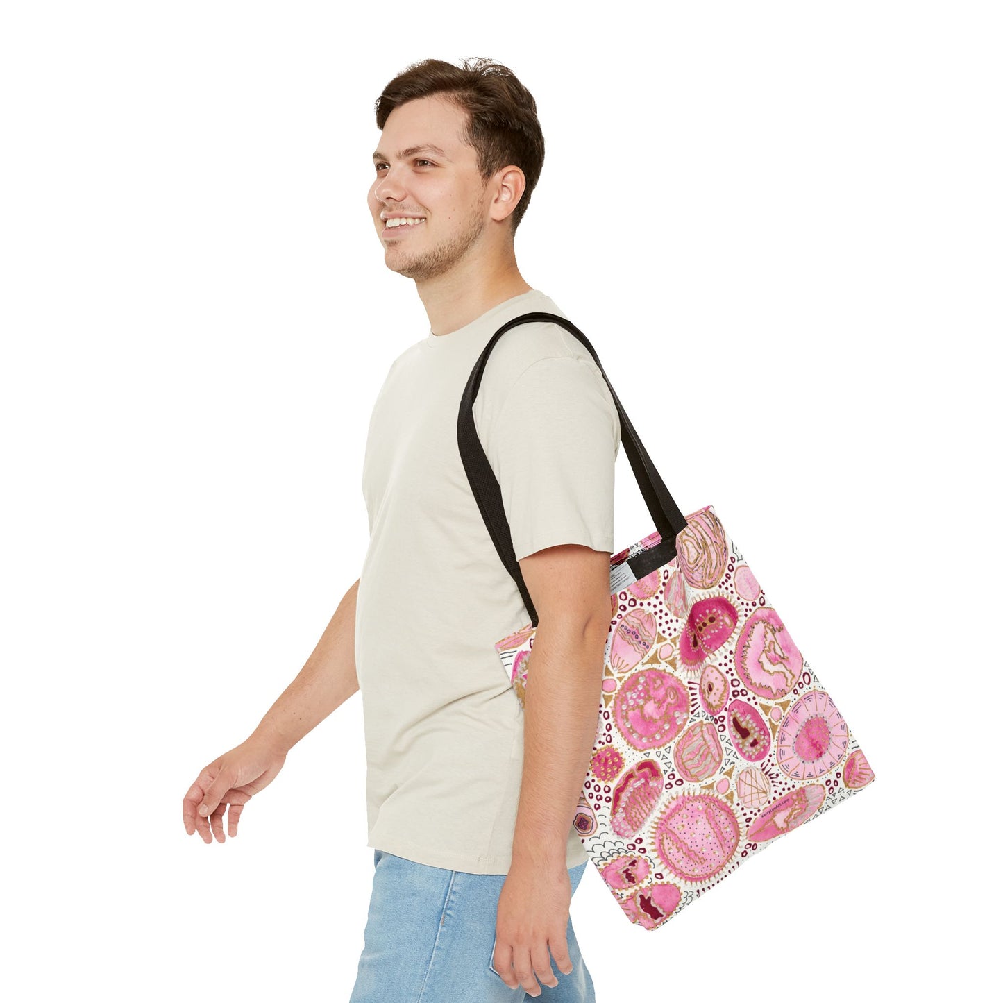 "Bliss Bubbles in Pink" Printed Tote Bag