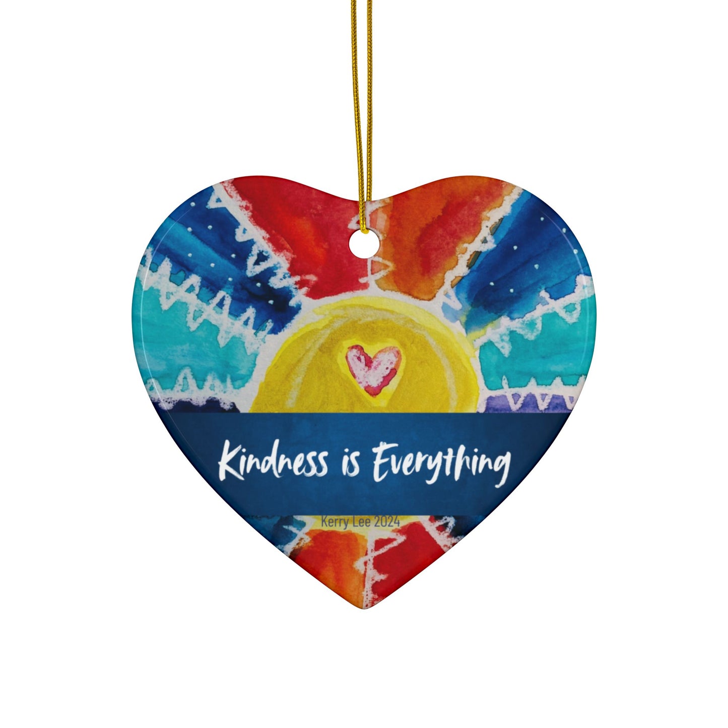 "2024 Kindness" Rainbow Ornaments / Heart or Circle / 1pc, 3pcs, 5pcs, 10pcs
