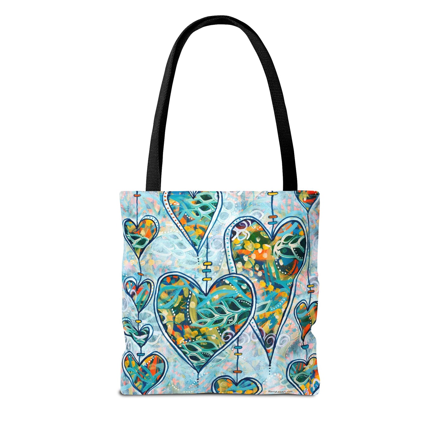 "Botanical Whimsy Hearts" Printed Tote Bag