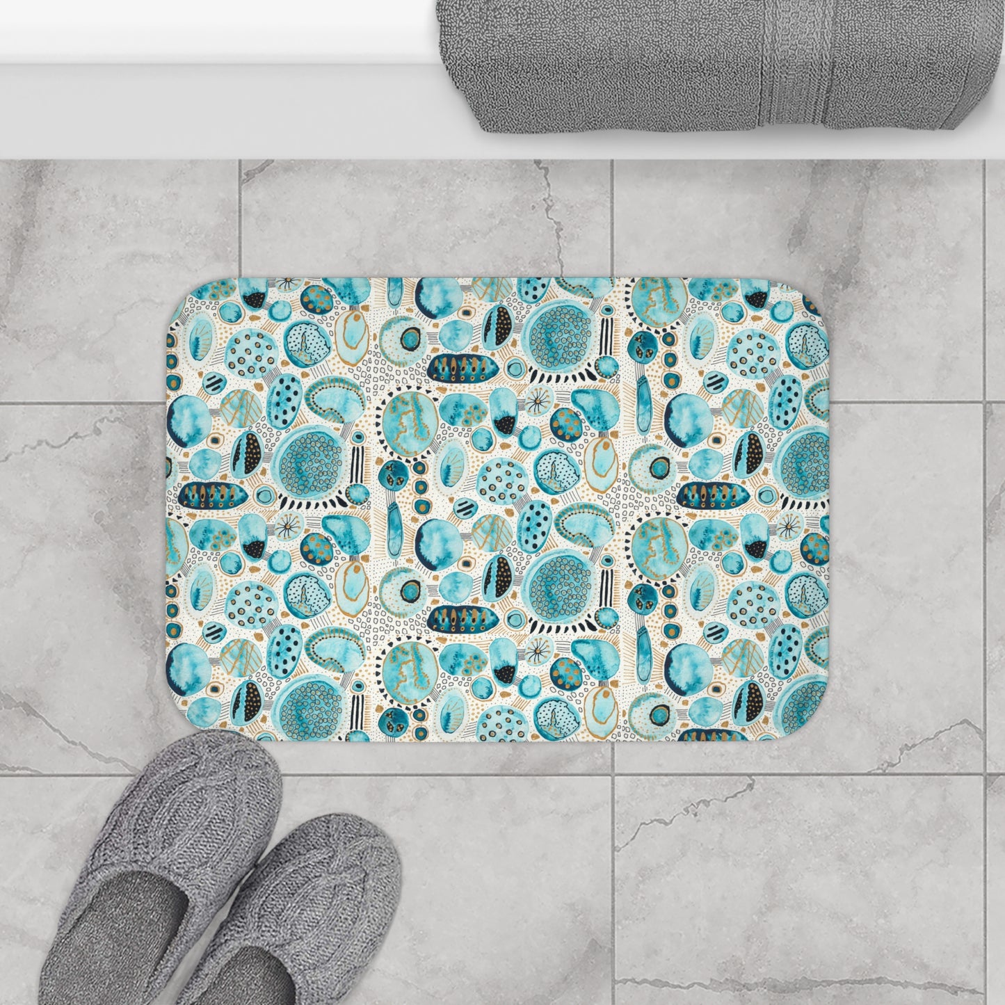 Bath Mat: Aqua Bliss Bubbles