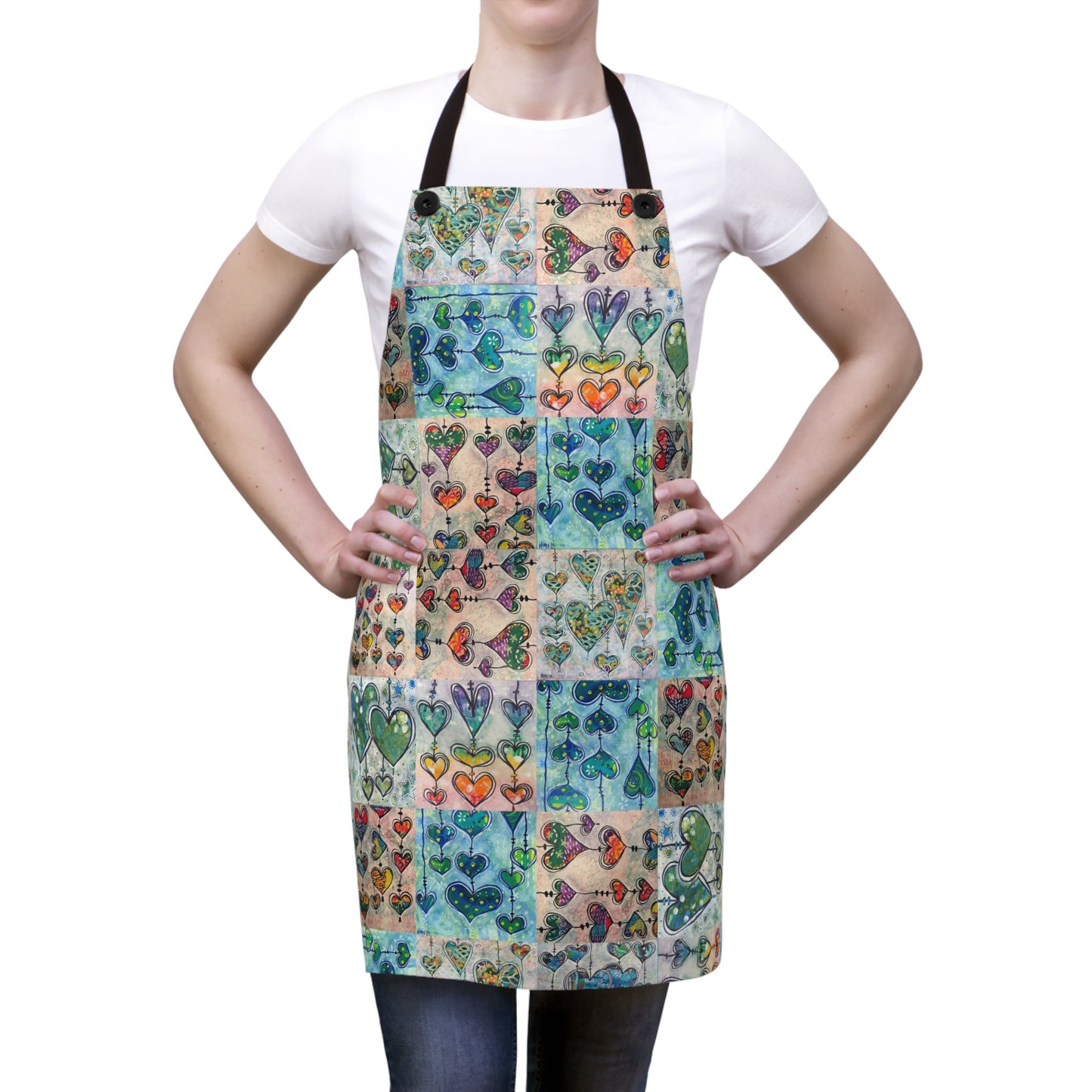 Apron: "Patchwork Whimsical Hearts"