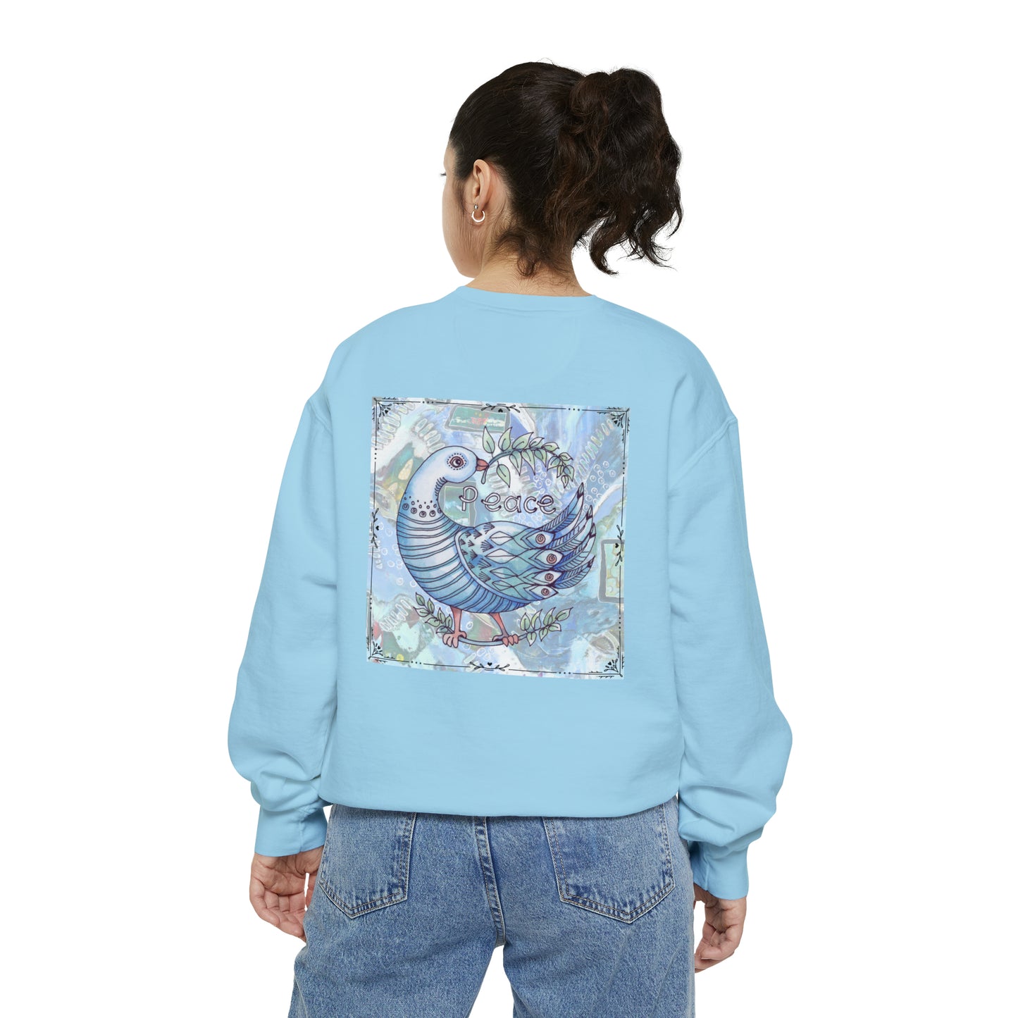 "Peace Dove" Garment-Dyed Sweatshirt