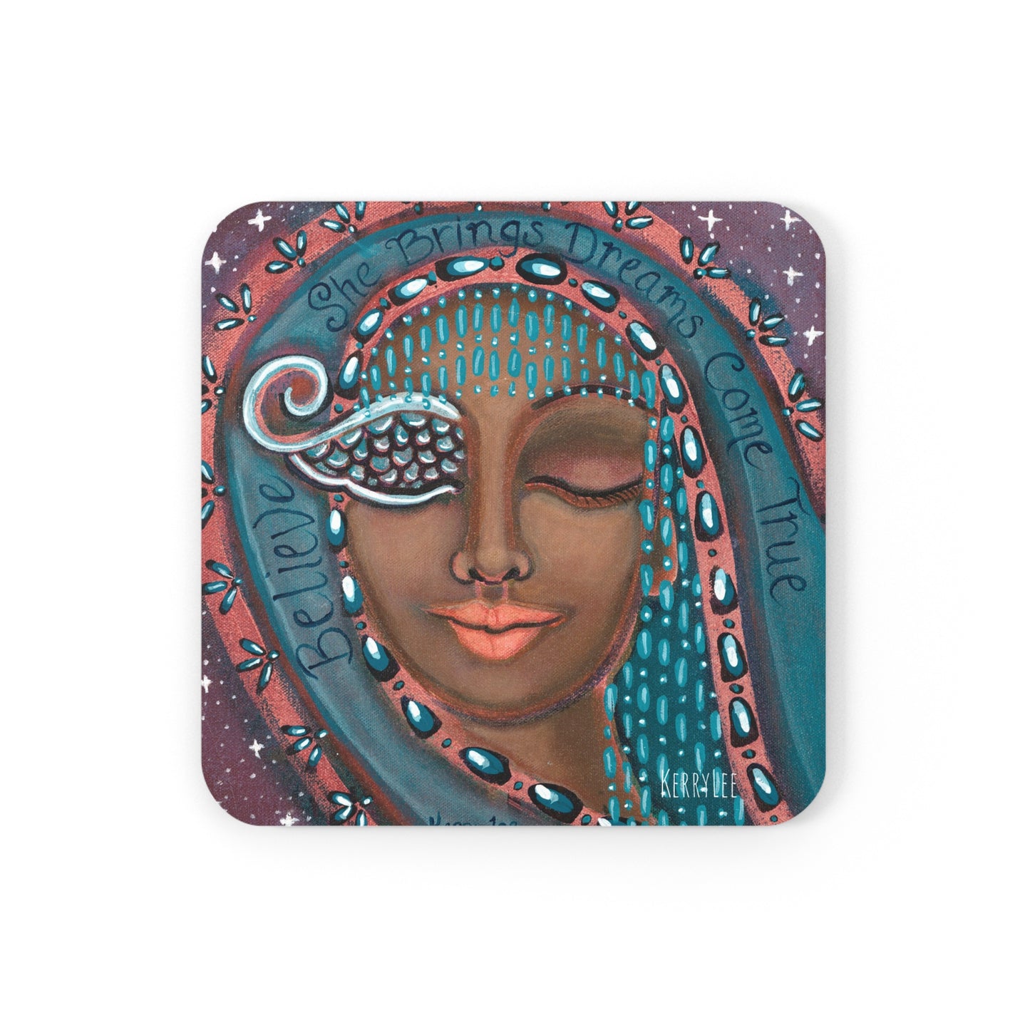 She Believes in Dreams Come True - Corkwood Coaster Set