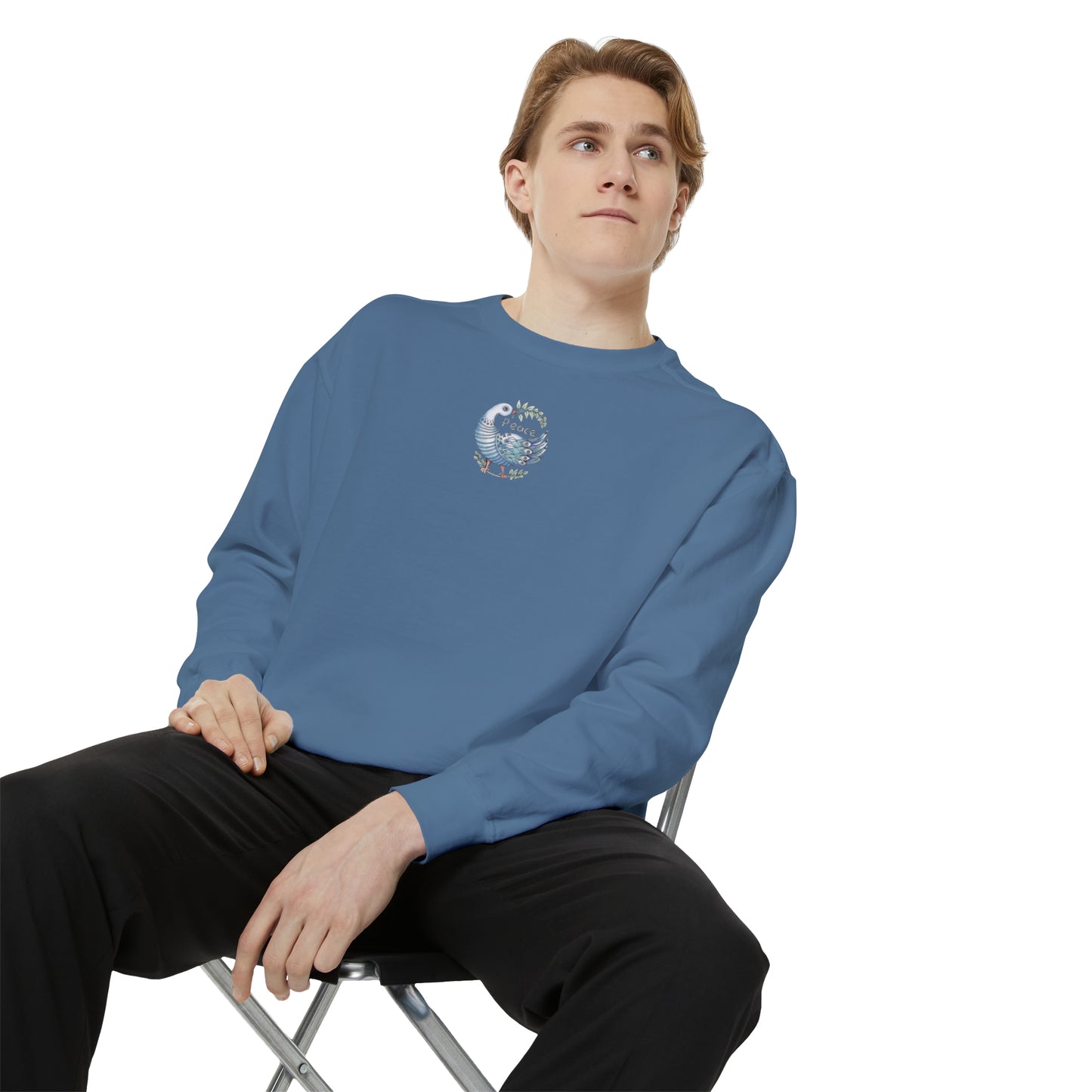 "Peace Dove" Garment-Dyed Sweatshirt