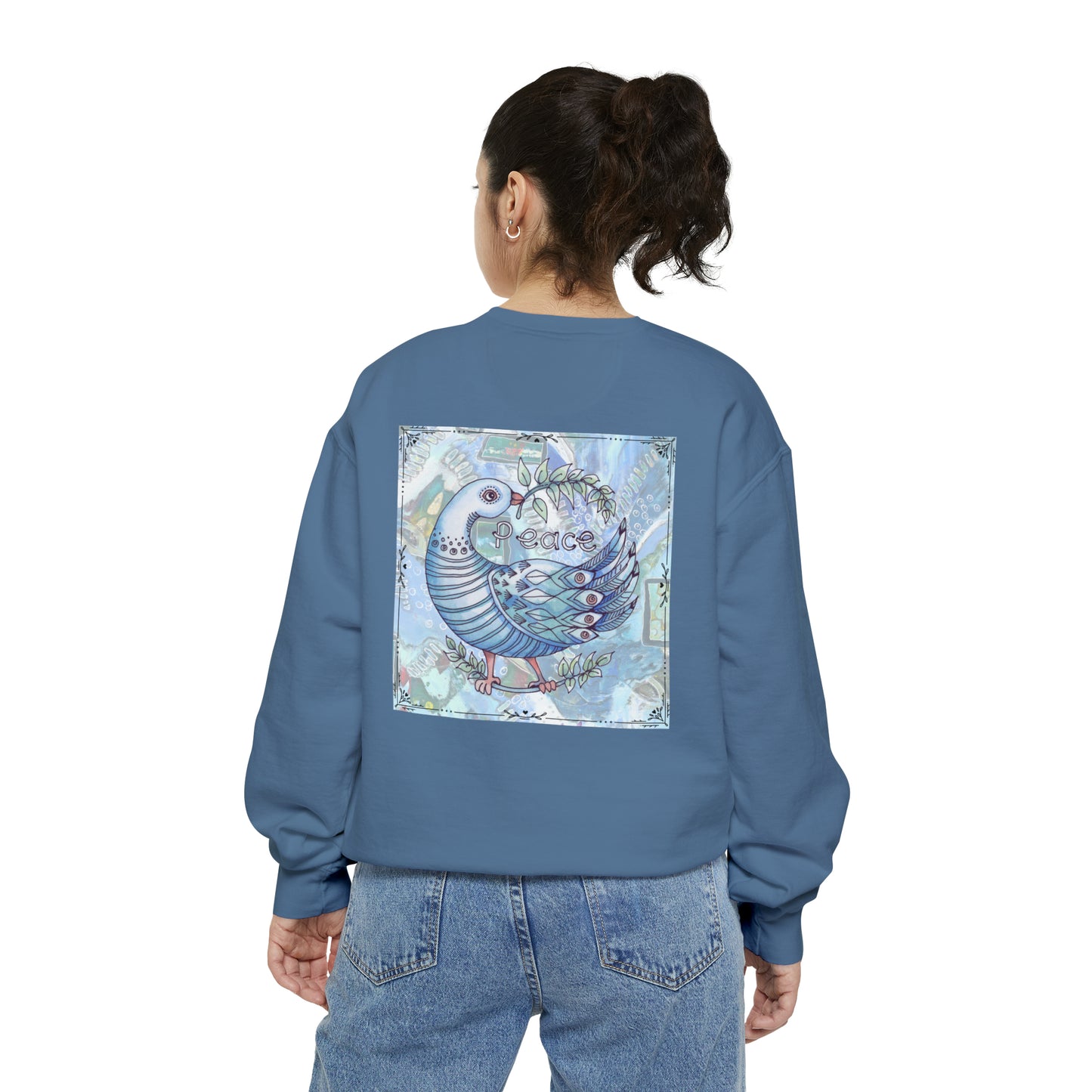 "Peace Dove" Garment-Dyed Sweatshirt