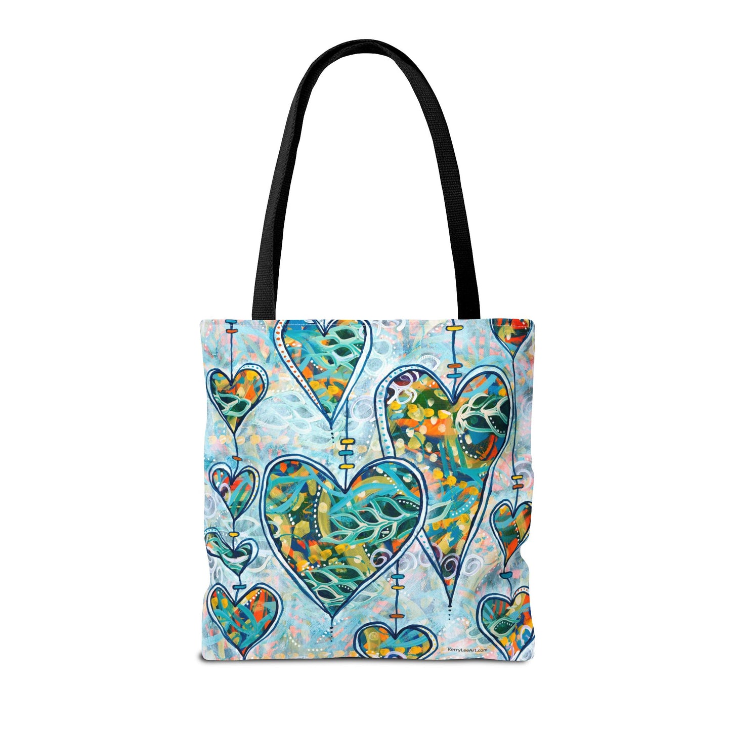 "Botanical Whimsy Hearts" Printed Tote Bag