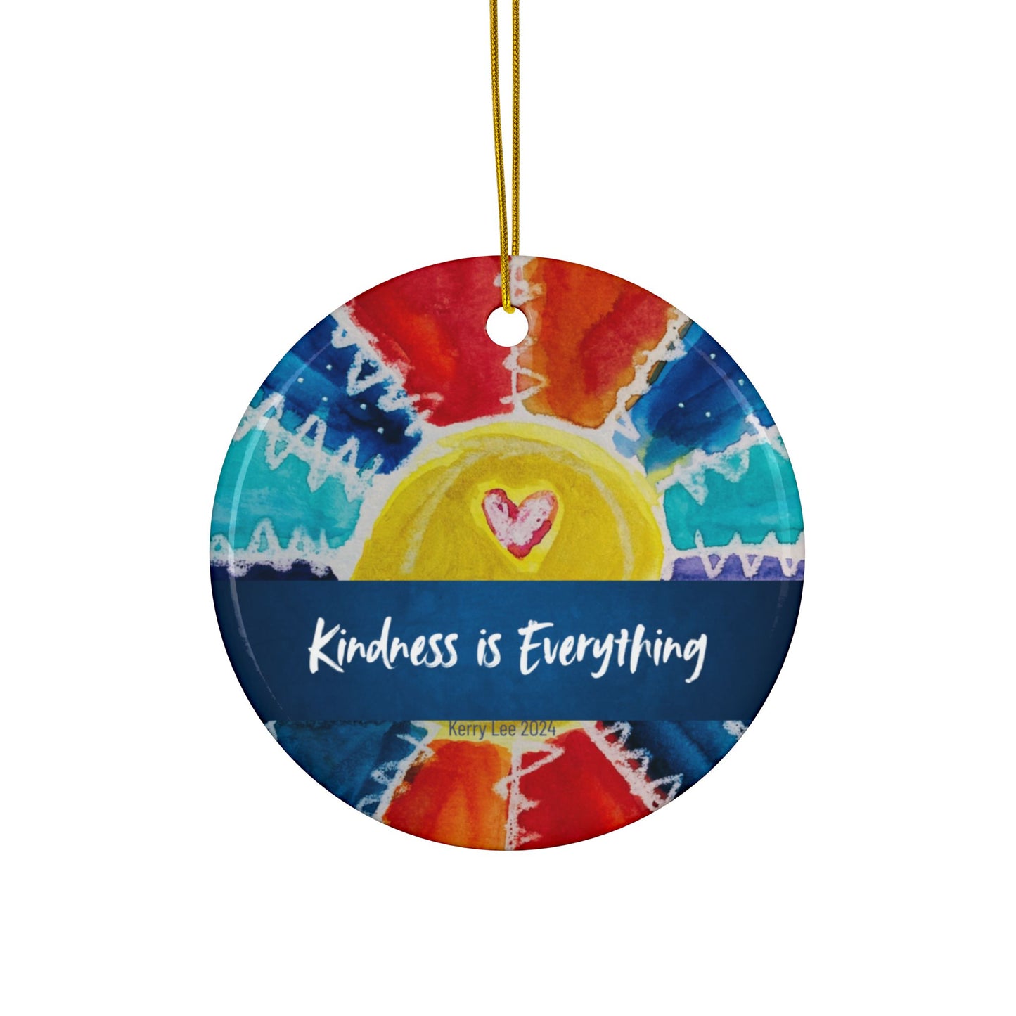 "2024 Kindness" Rainbow Ornaments / Heart or Circle / 1pc, 3pcs, 5pcs, 10pcs