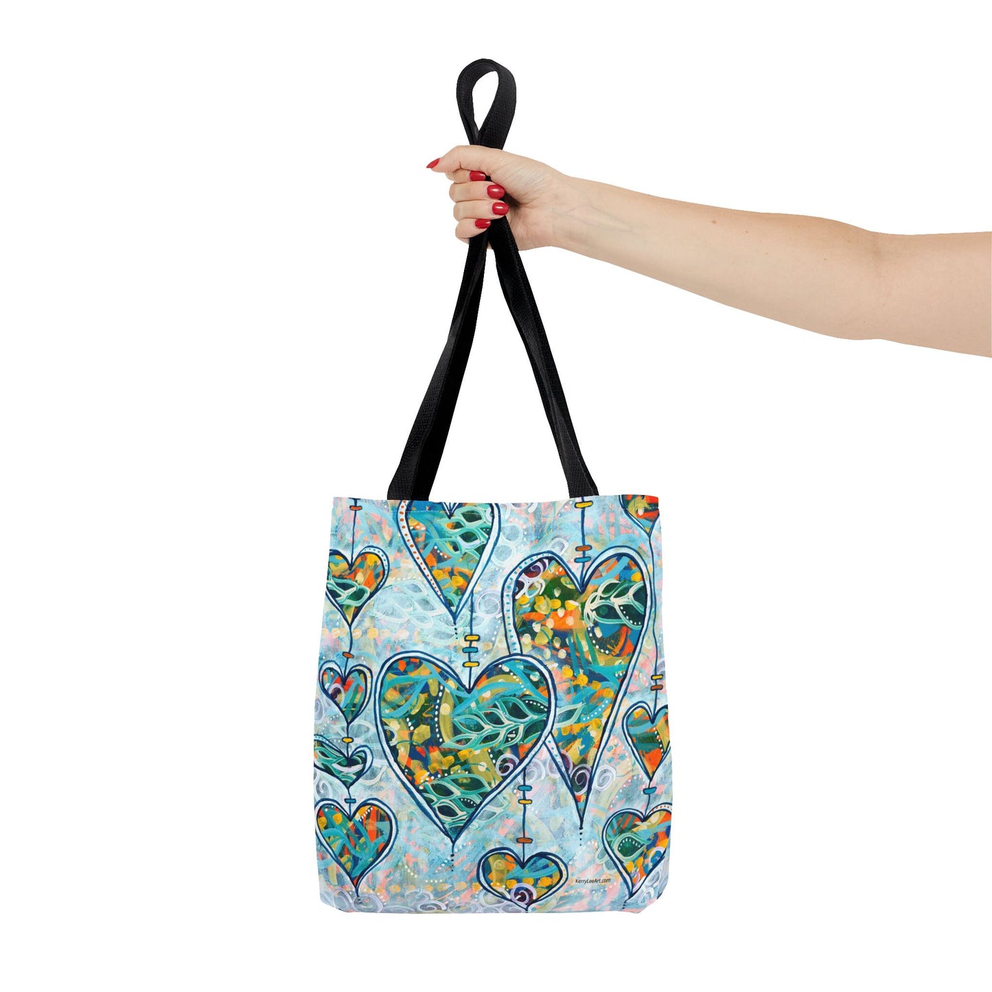 "Botanical Whimsy Hearts" Printed Tote Bag