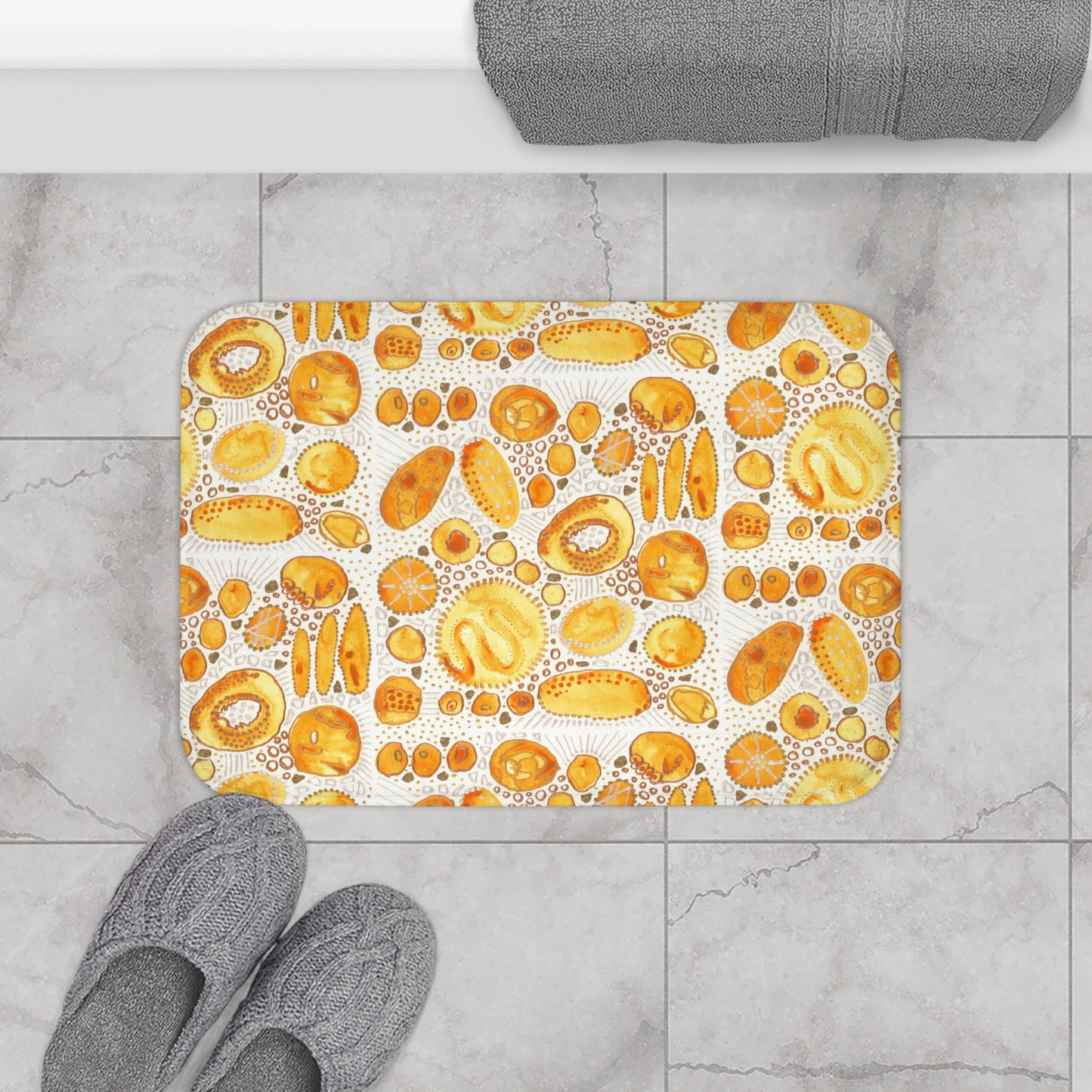 Bath Mat: Yellow Bliss Bubbles