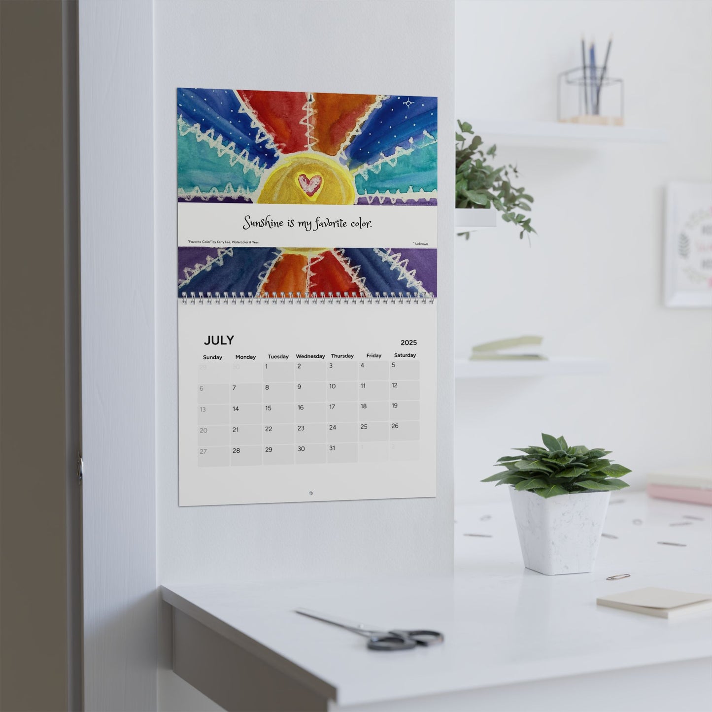 2025 "Reflections" Kerry Lee Art Wall Calendar