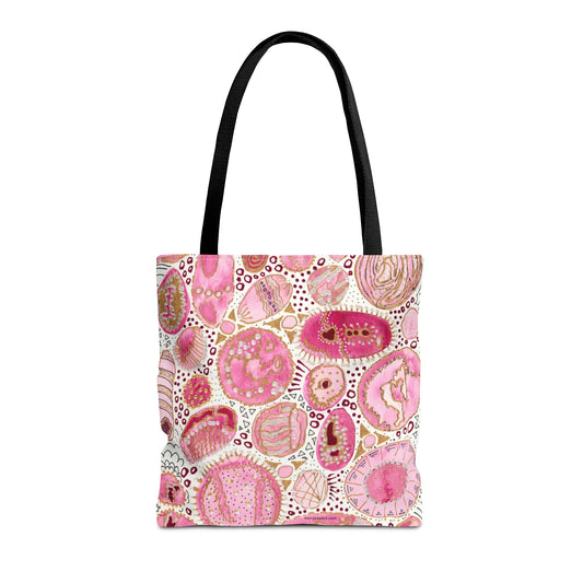 "Bliss Bubbles in Pink" Printed Tote Bag