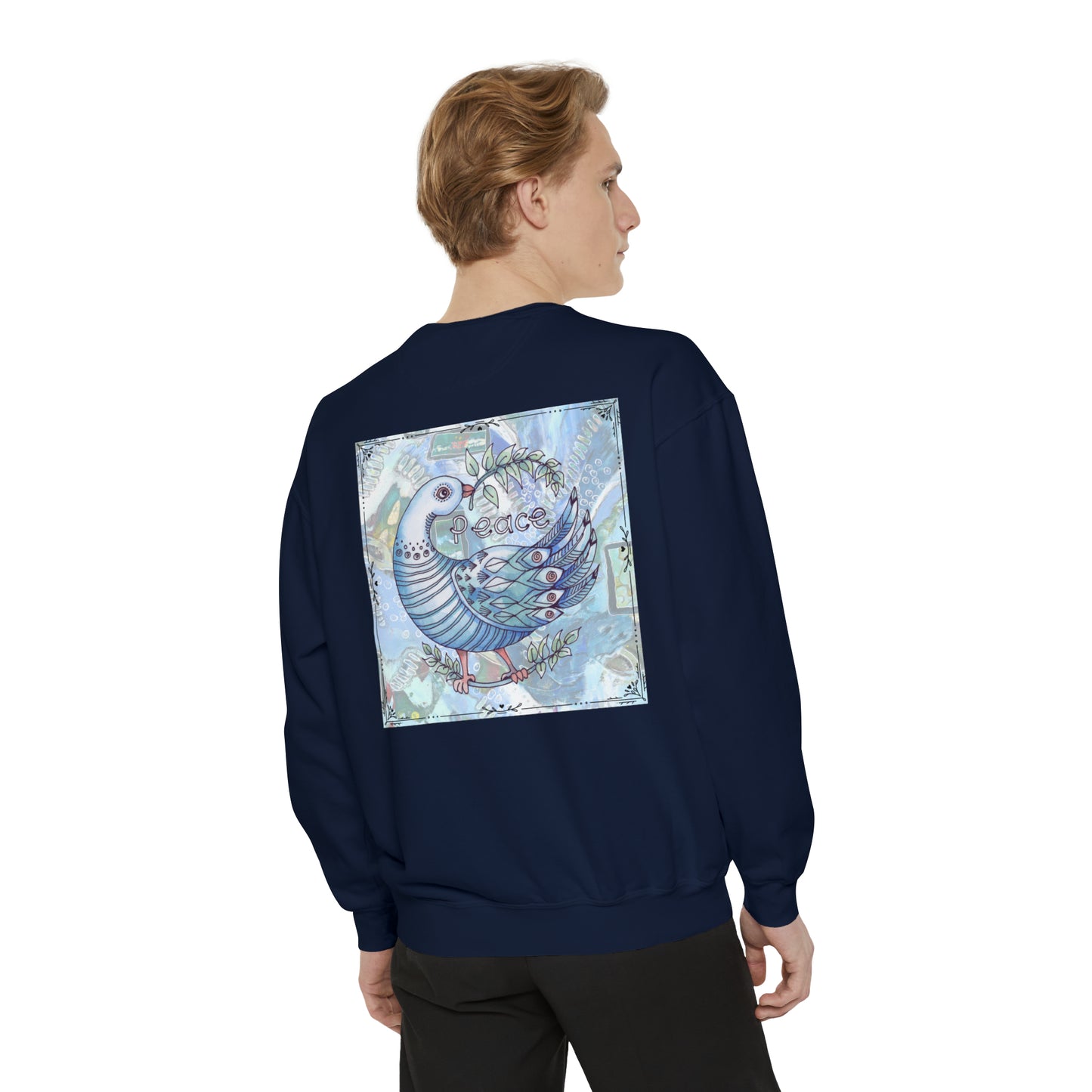 "Peace Dove" Garment-Dyed Sweatshirt