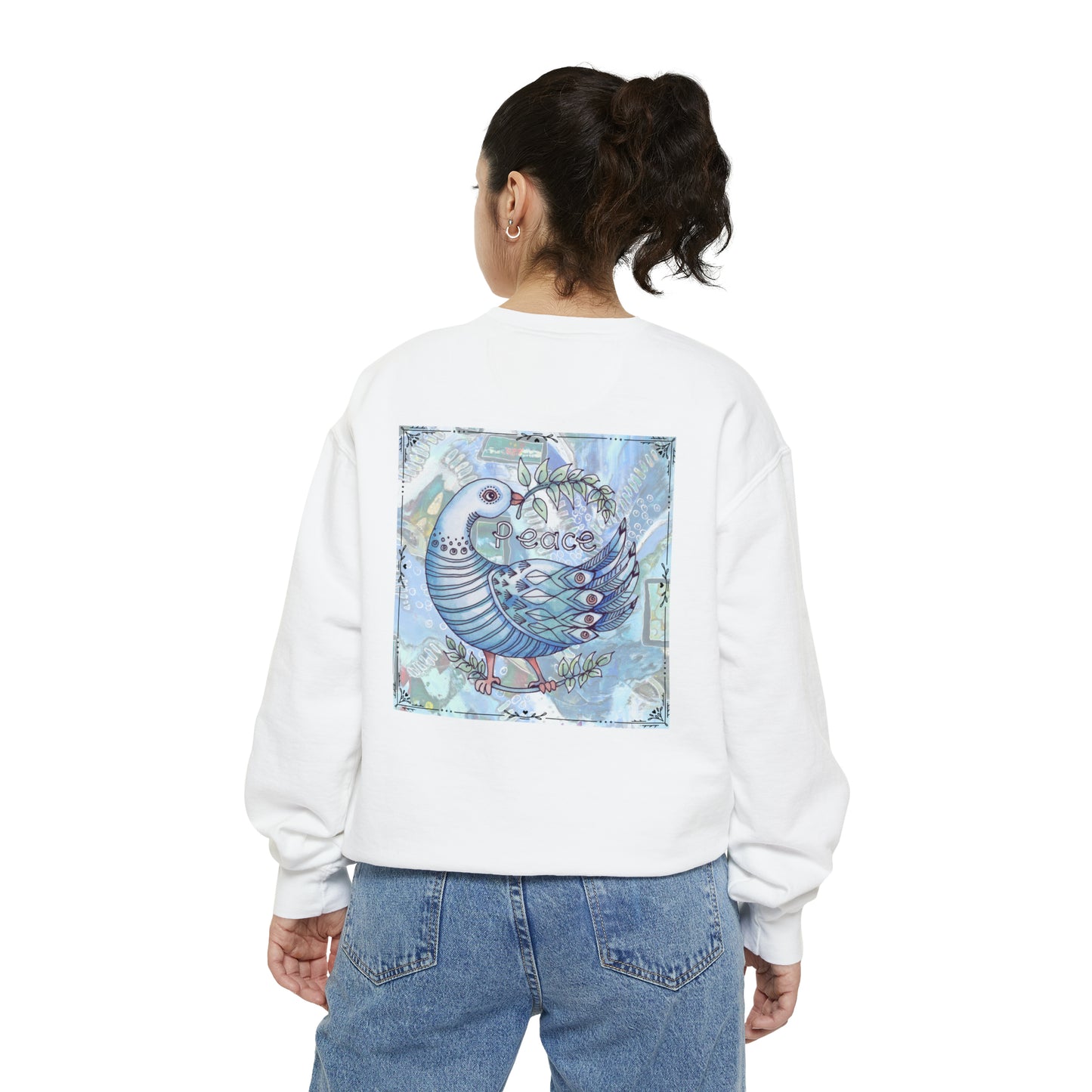 "Peace Dove" Garment-Dyed Sweatshirt